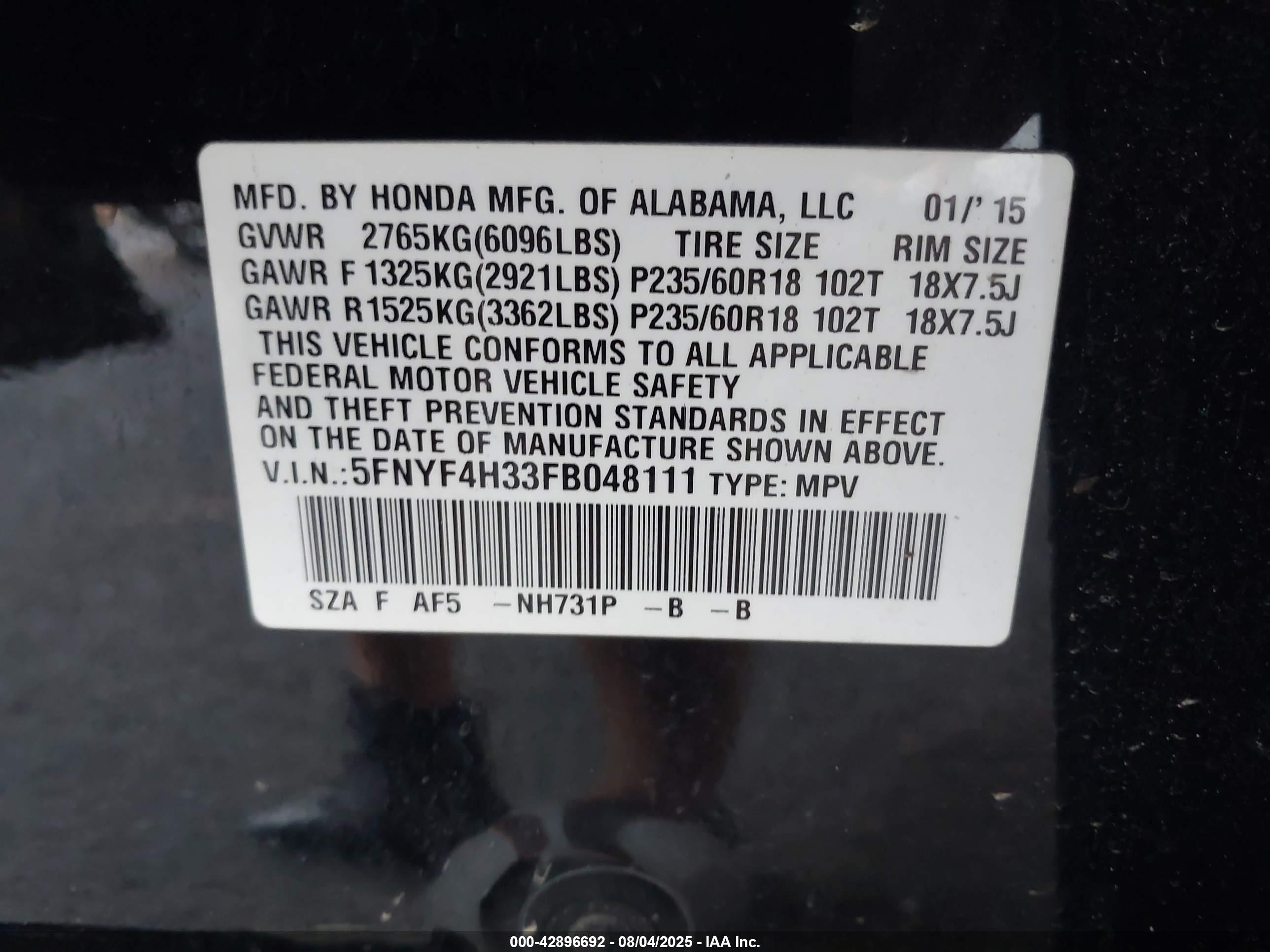 HONDA PILOT image 9