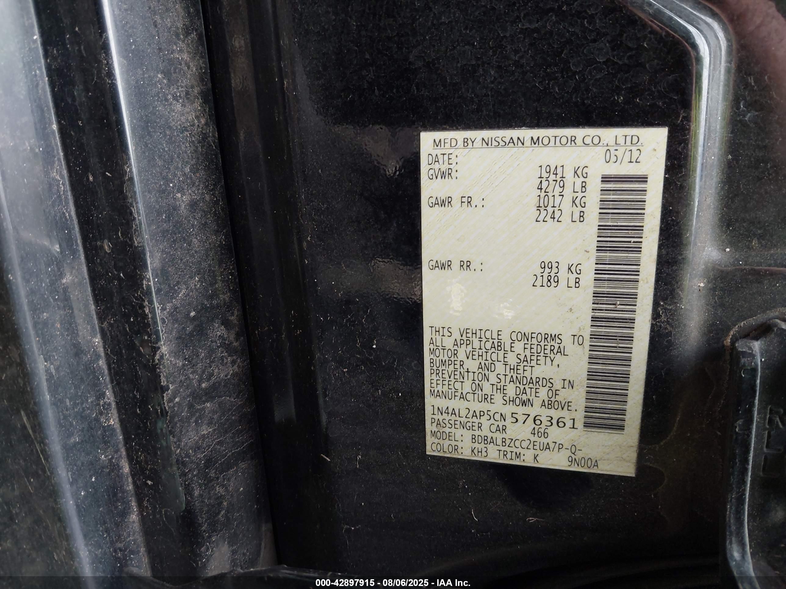 NISSAN ALTIMA image 9