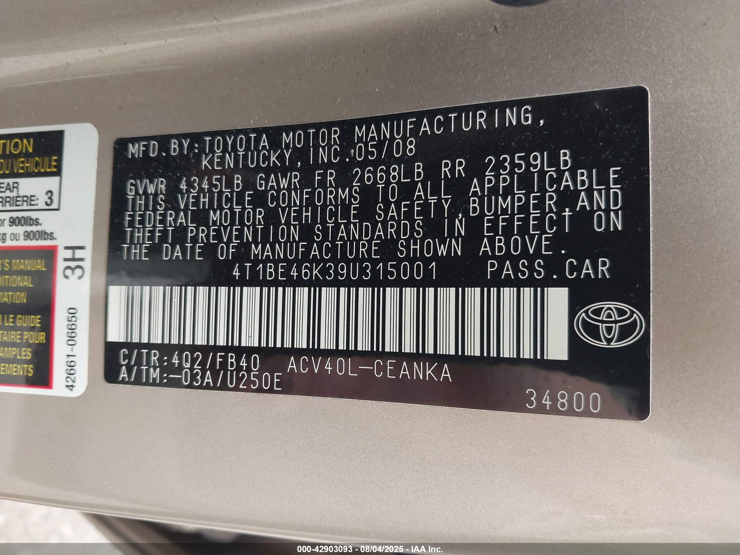 TOYOTA CAMRY image 9