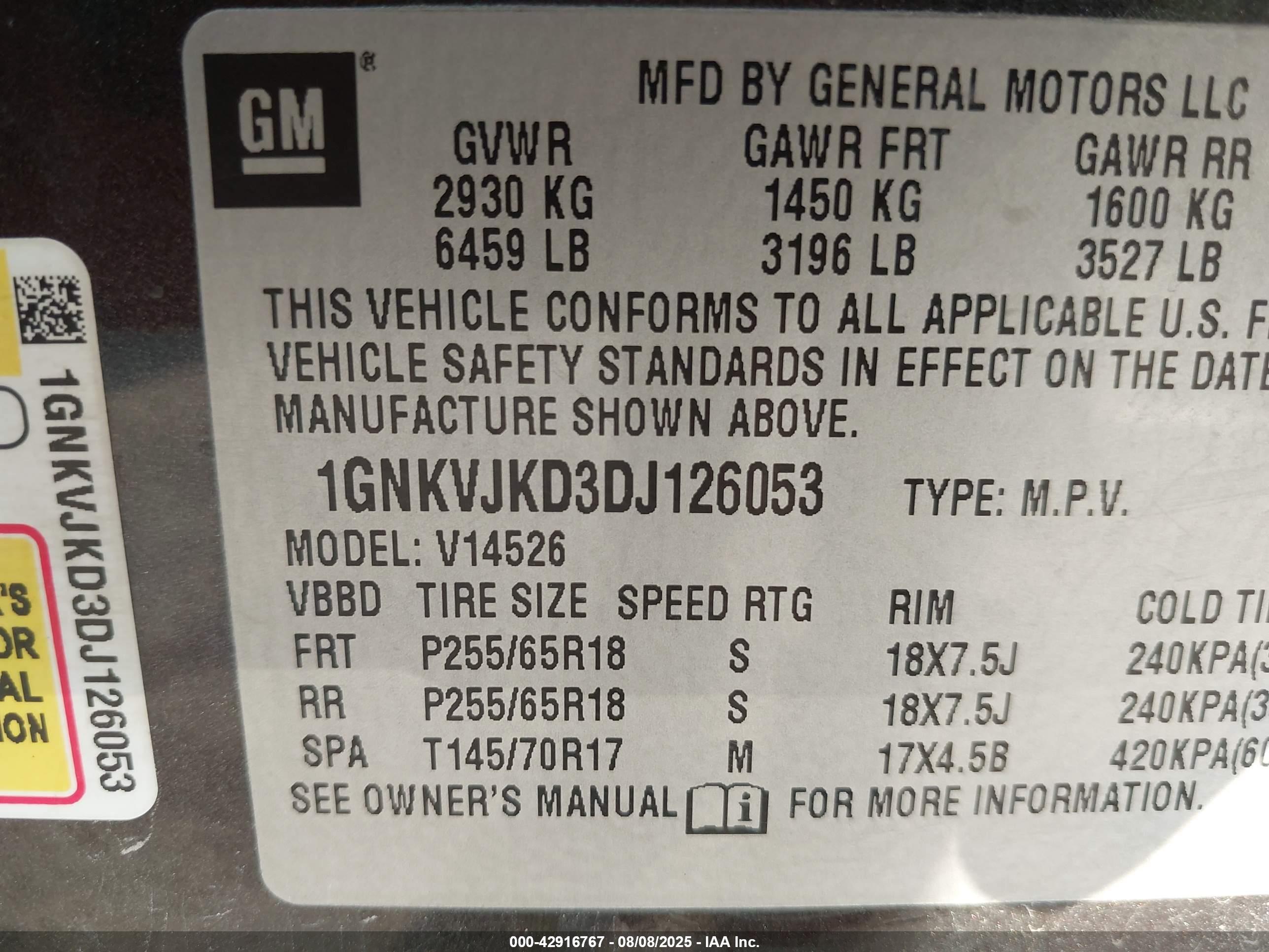 CHEVROLET TRAVERSE image 9