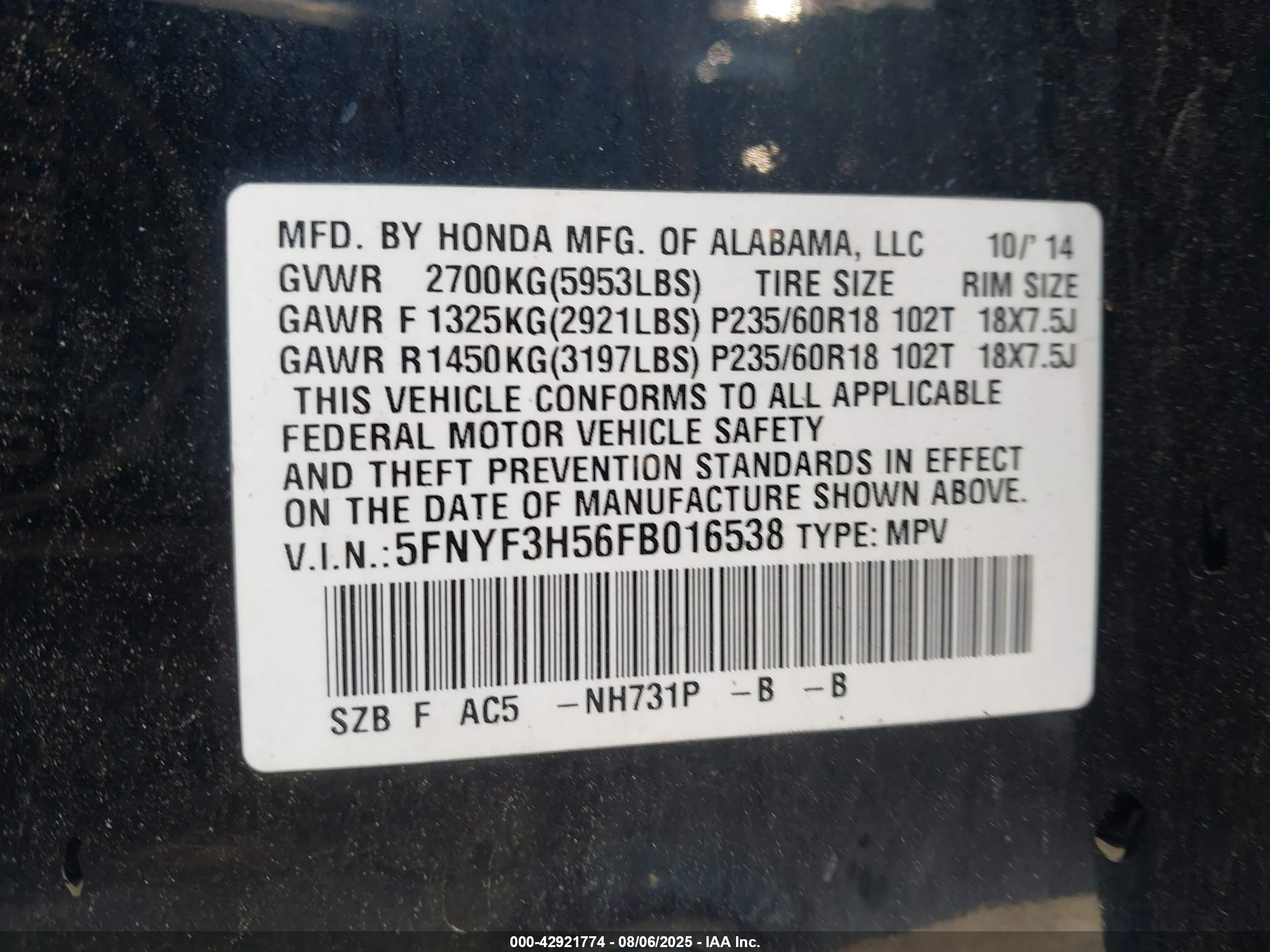 HONDA PILOT image 9