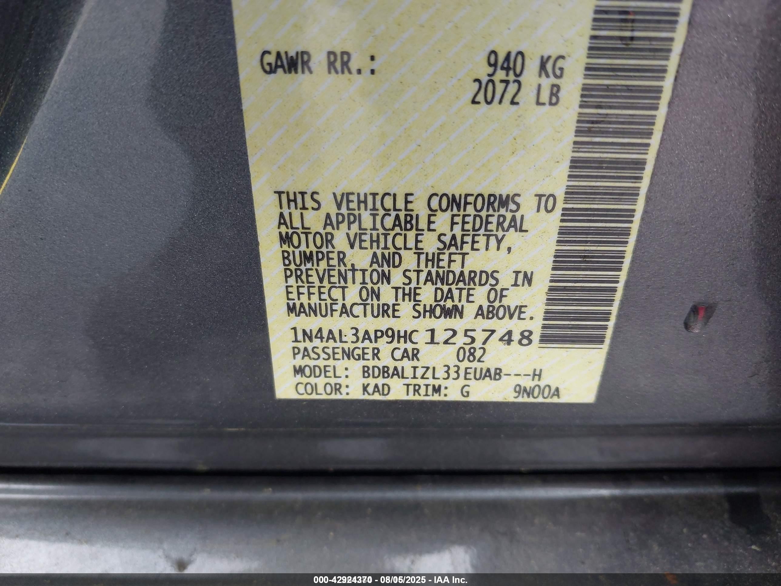 NISSAN ALTIMA image 9