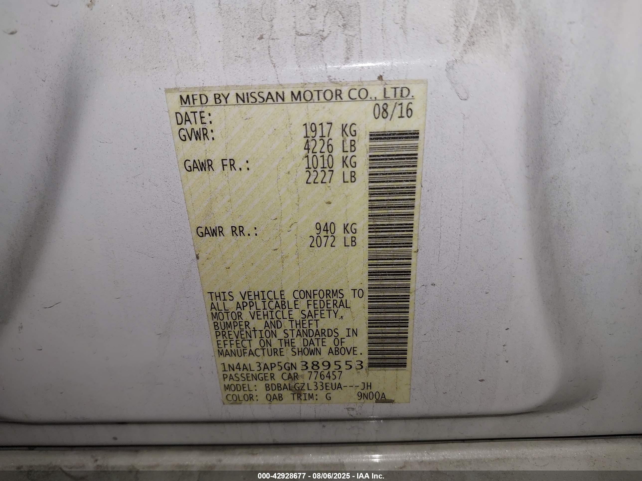 NISSAN ALTIMA image 9