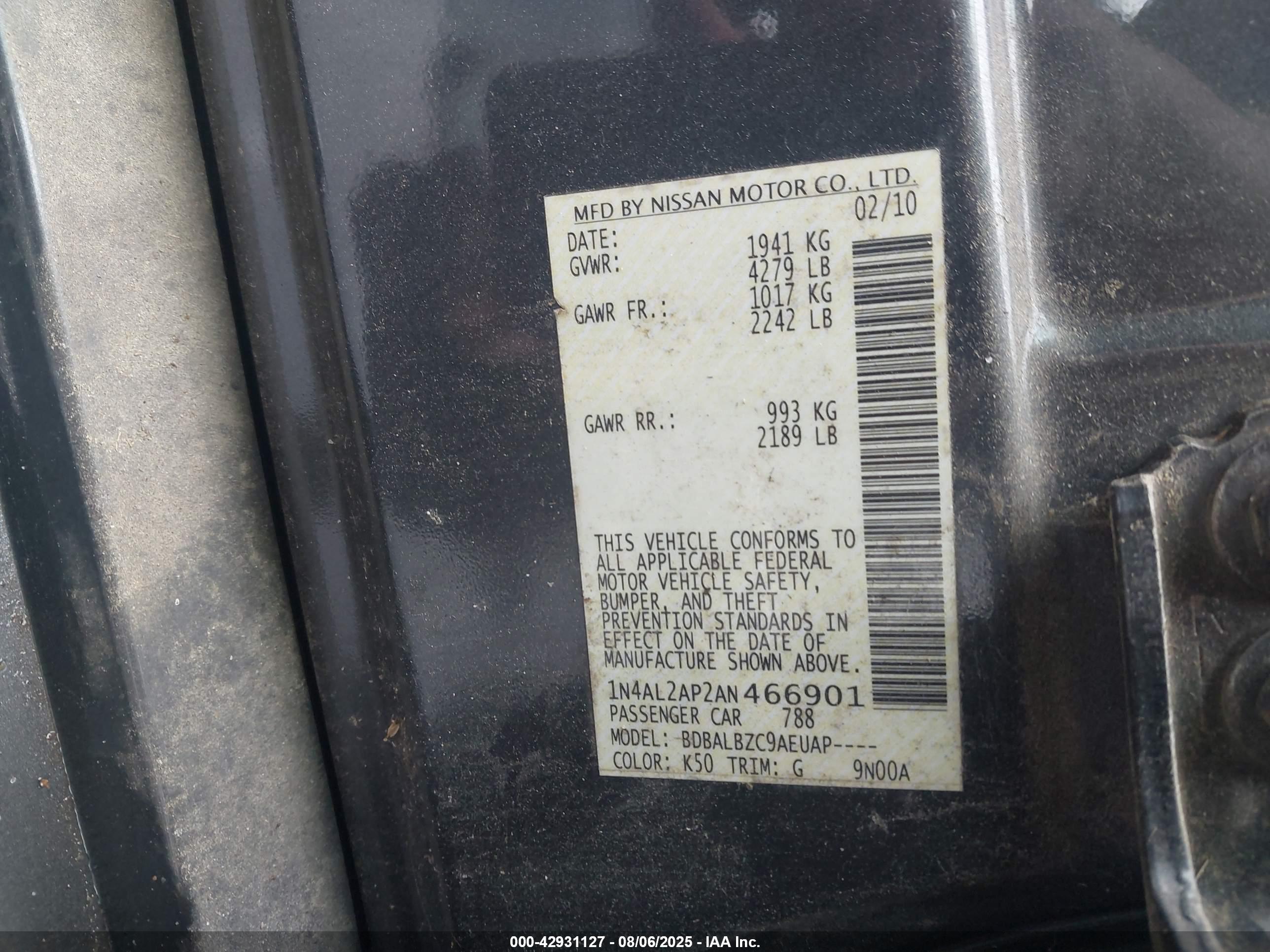 NISSAN ALTIMA image 9