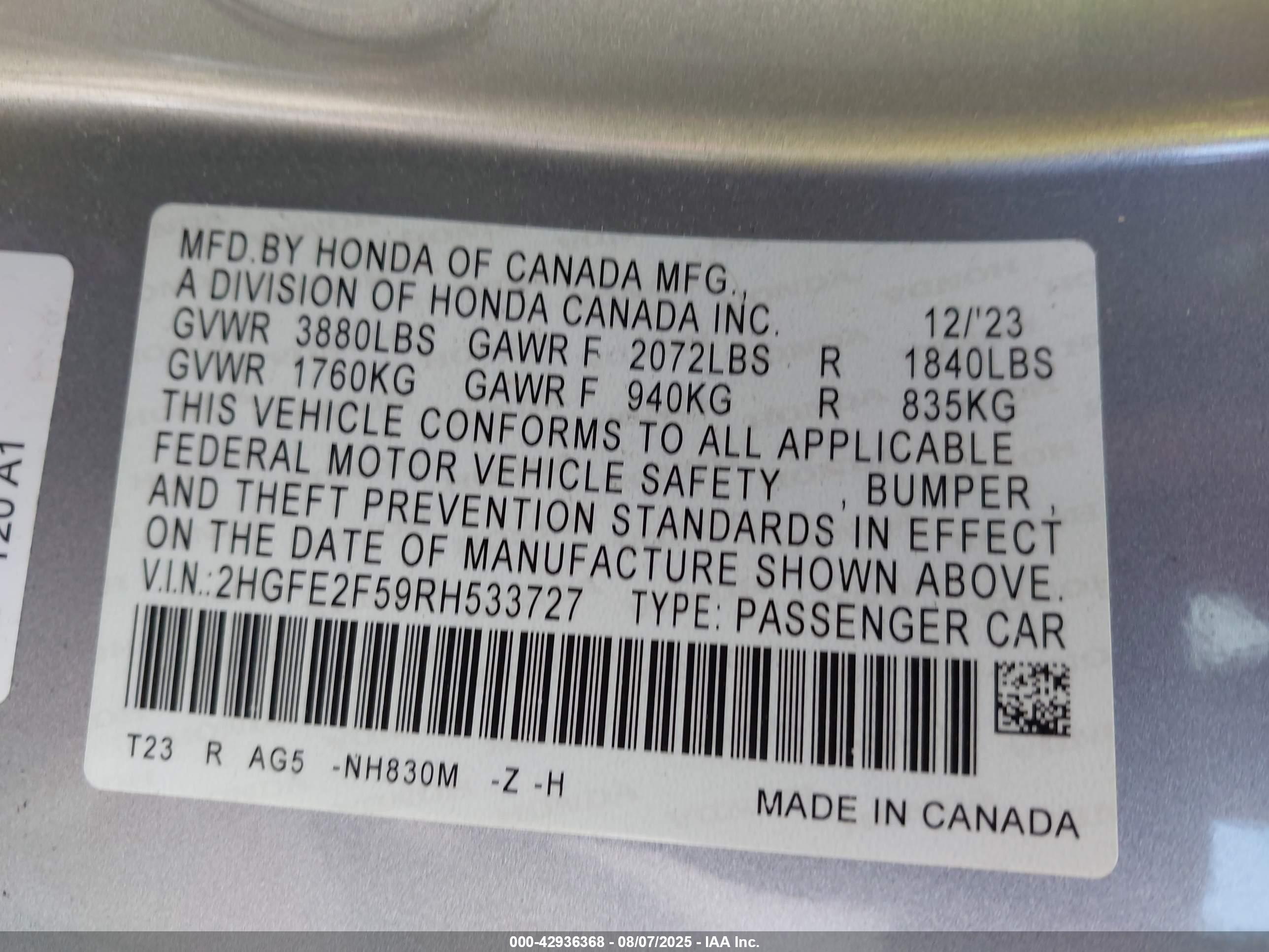HONDA CIVIC image 9