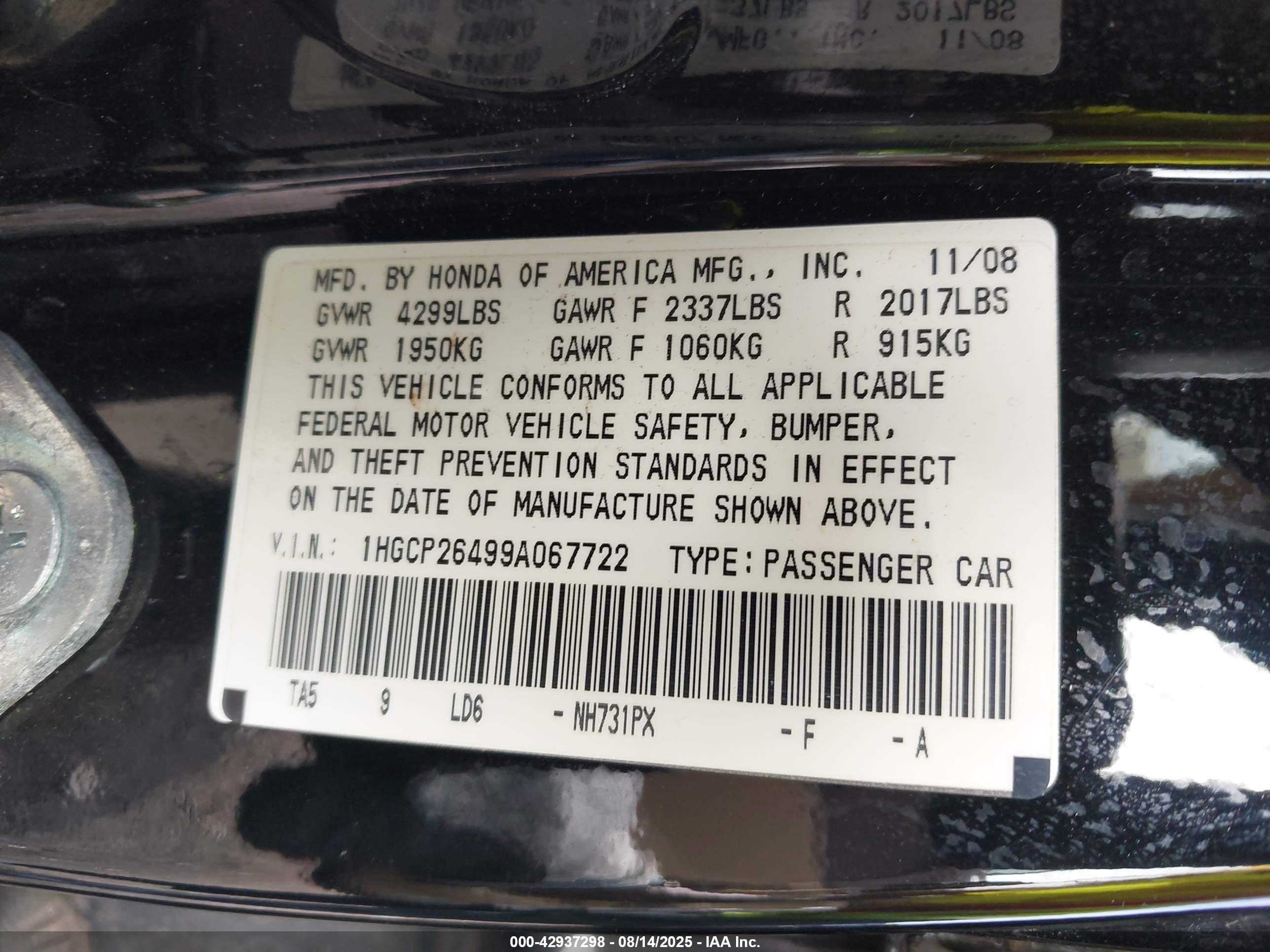HONDA ACCORD image 9