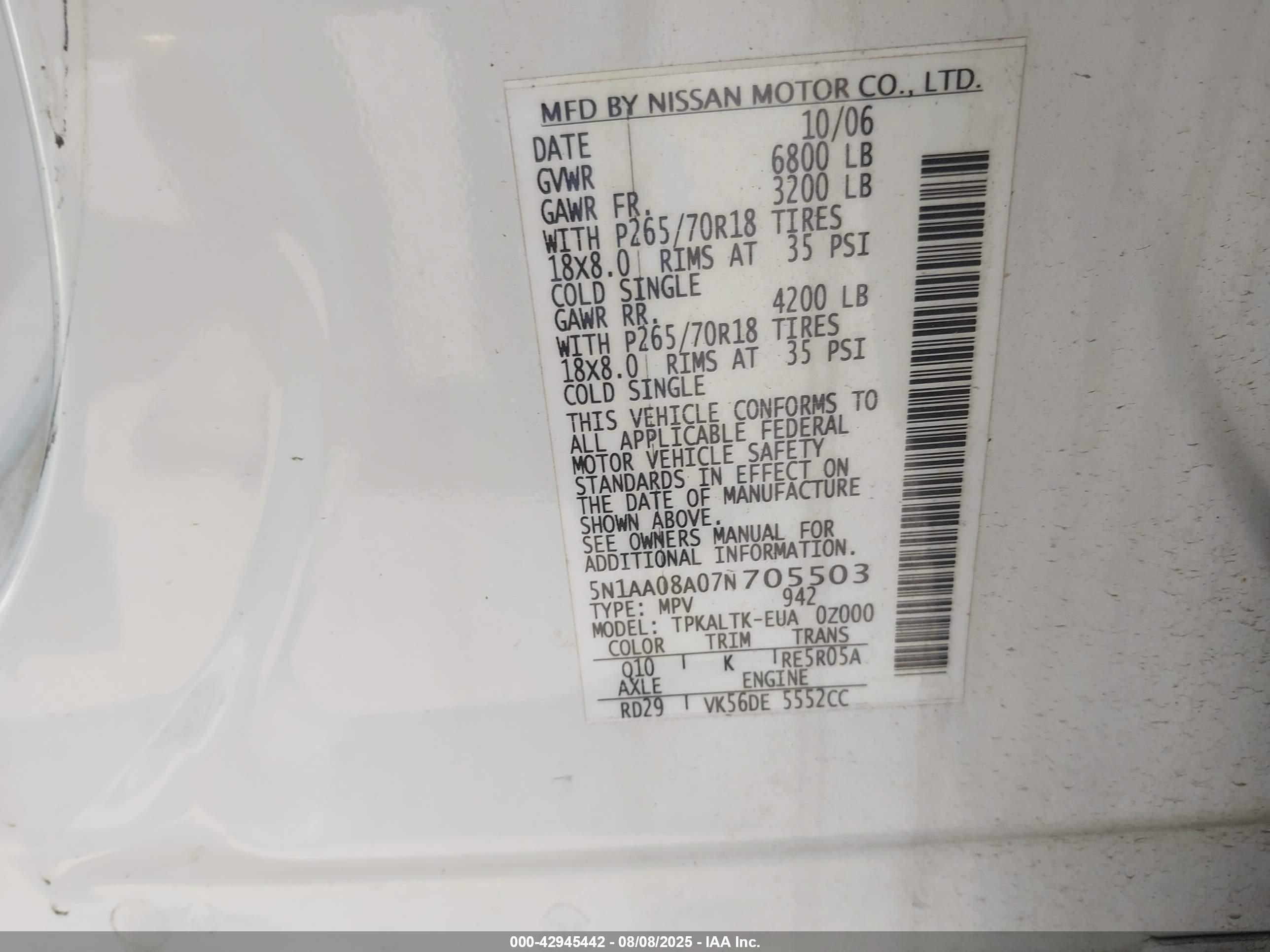 NISSAN ARMADA image 9