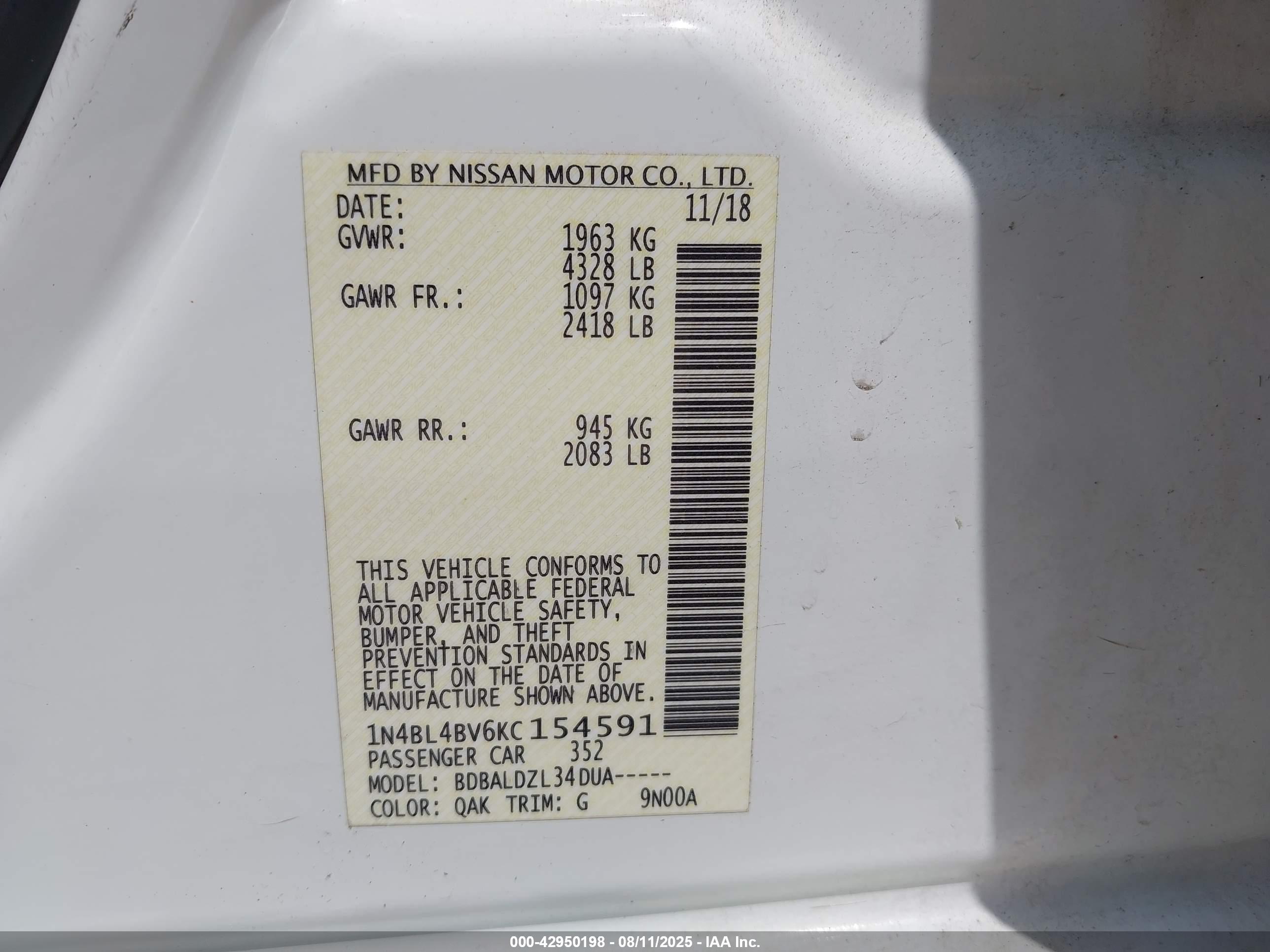 NISSAN ALTIMA image 9