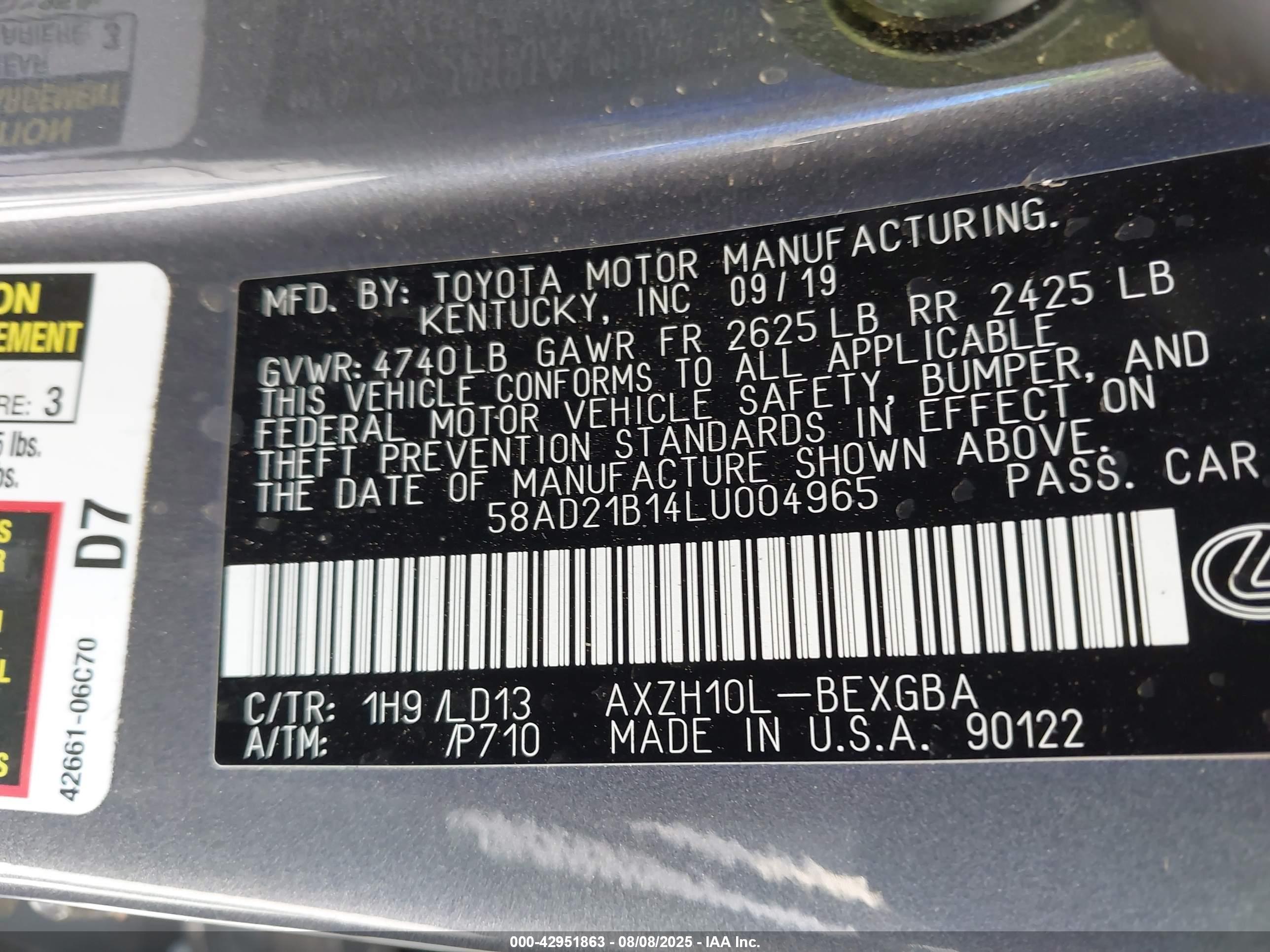 LEXUS ES image 9