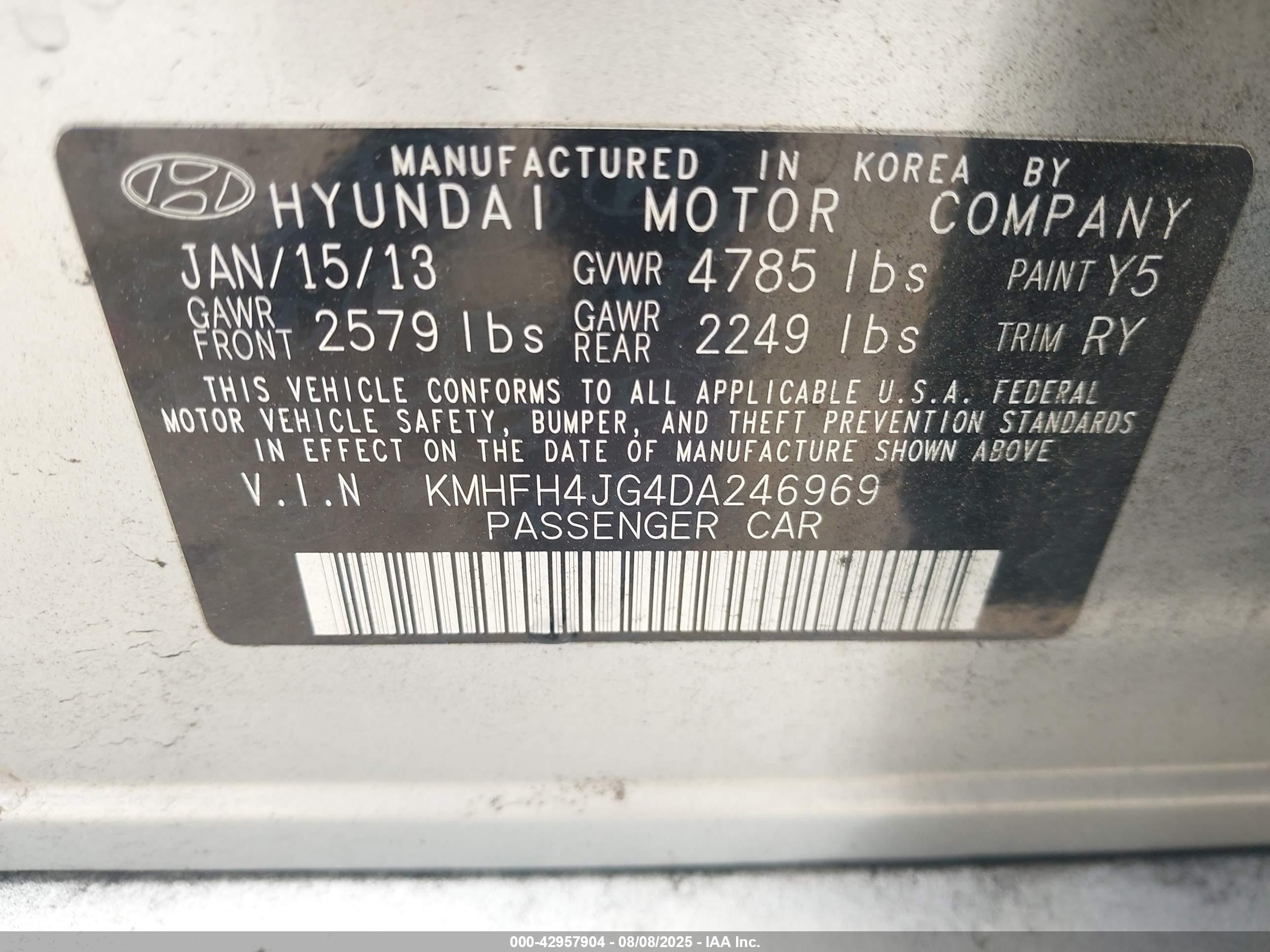 HYUNDAI AZERA image 9