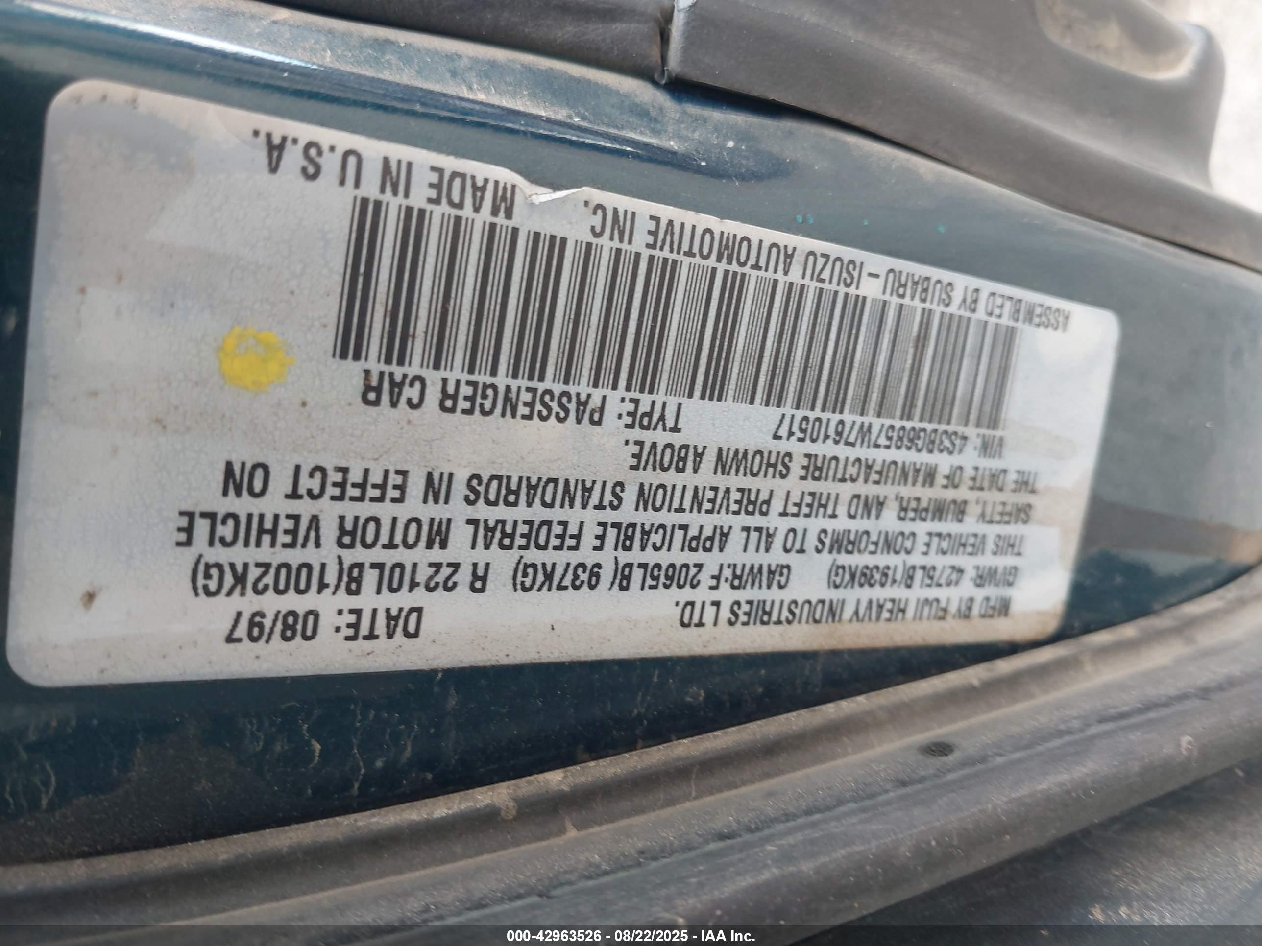 SUBARU LEGACY image 9
