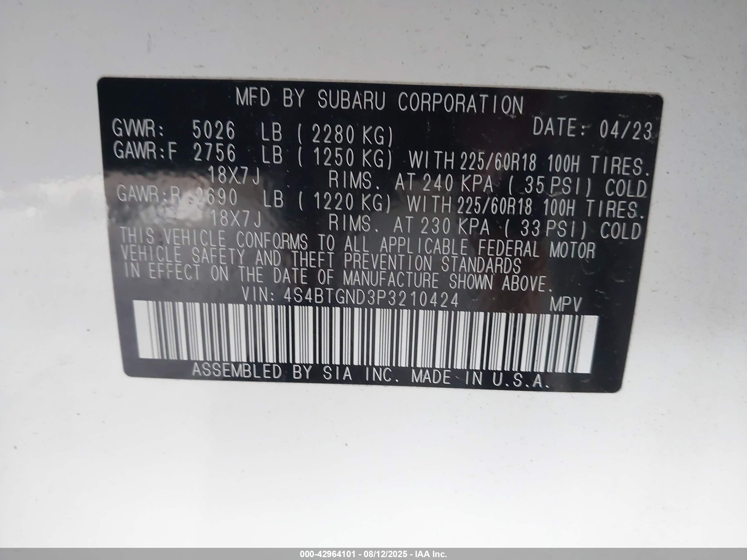 SUBARU OUTBACK image 9