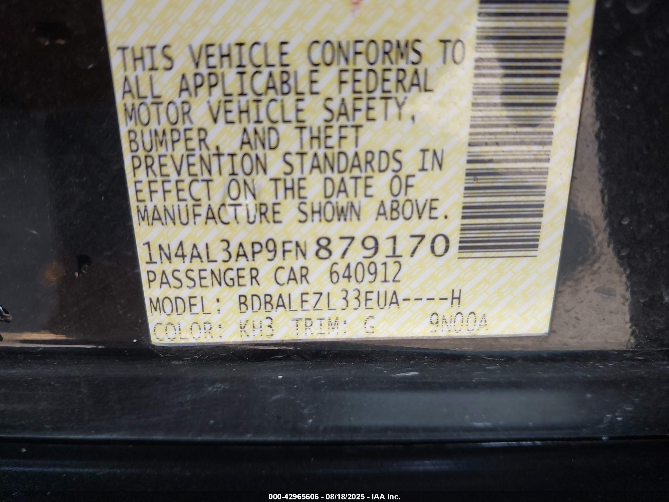 NISSAN ALTIMA image 9