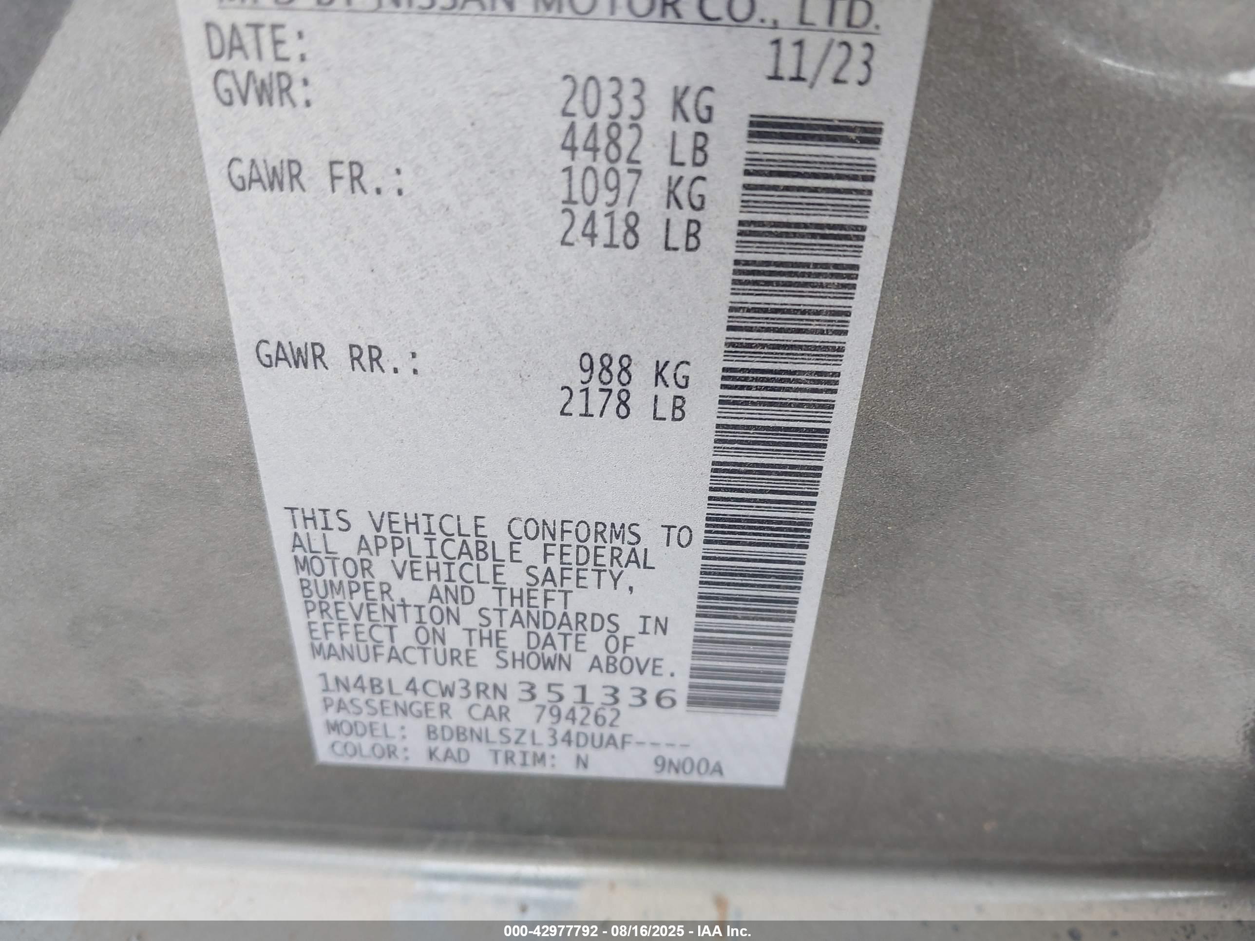 NISSAN ALTIMA image 9
