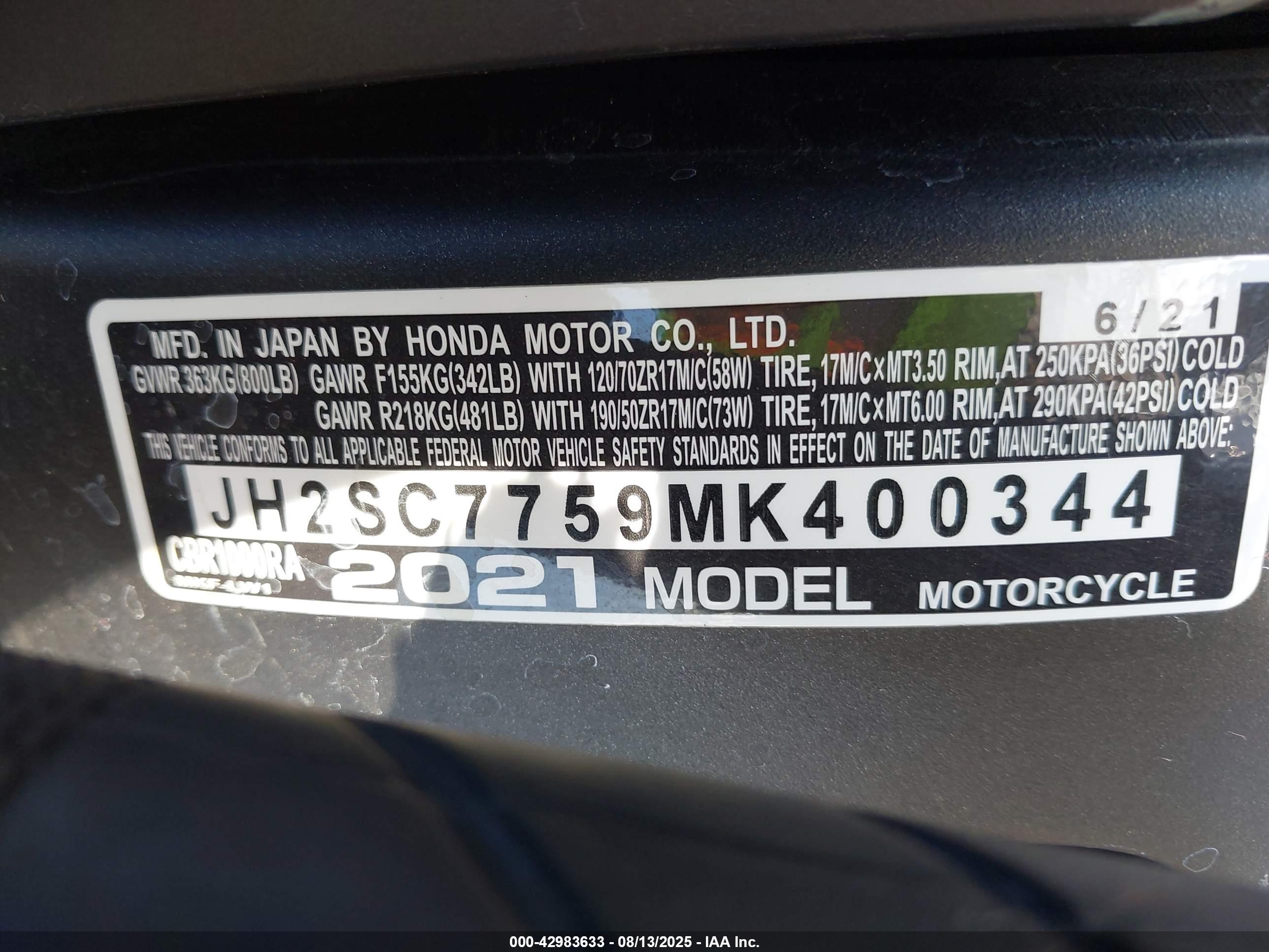 HONDA CBR1000 image 10