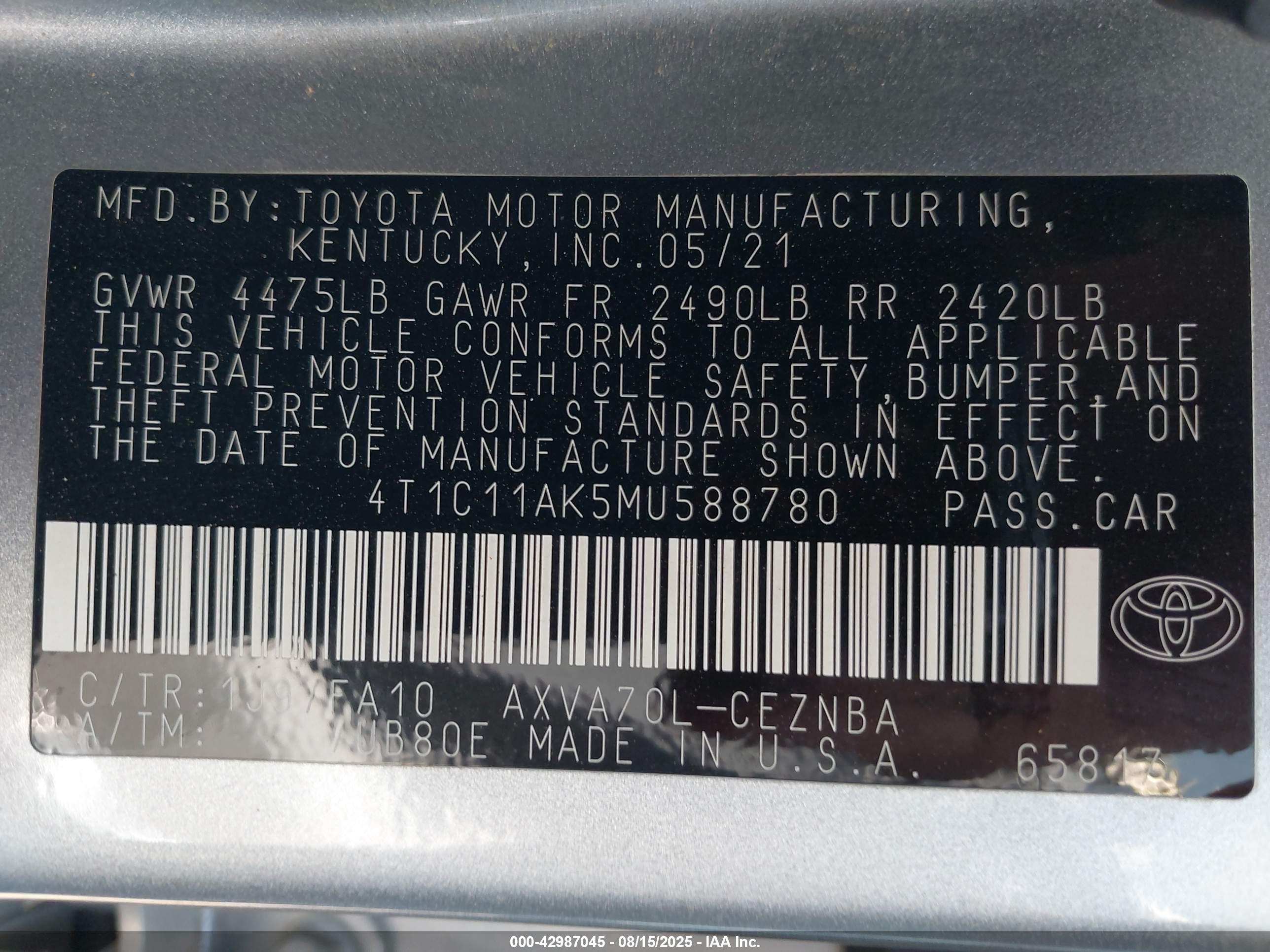 TOYOTA CAMRY image 9