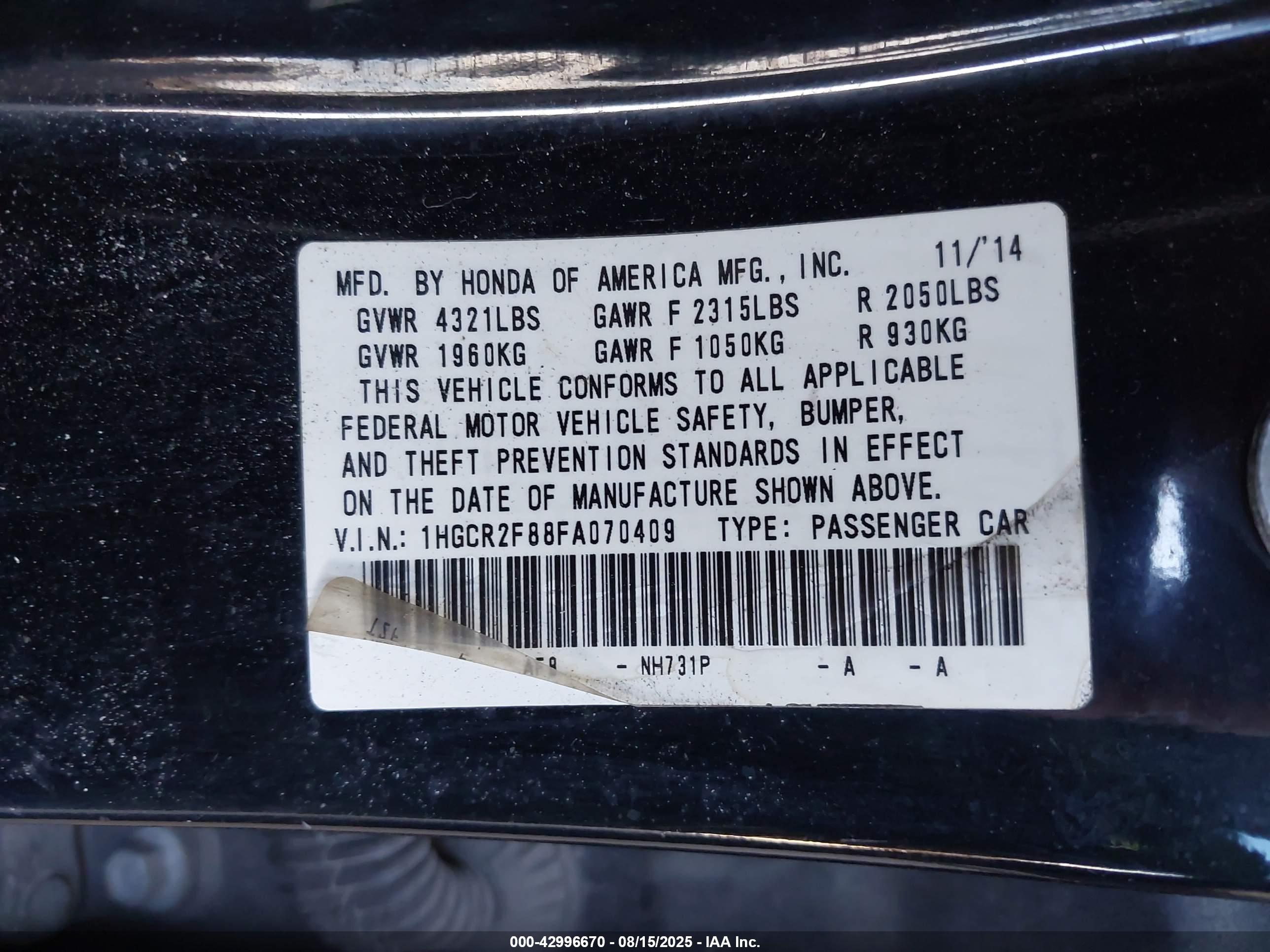 HONDA ACCORD image 9