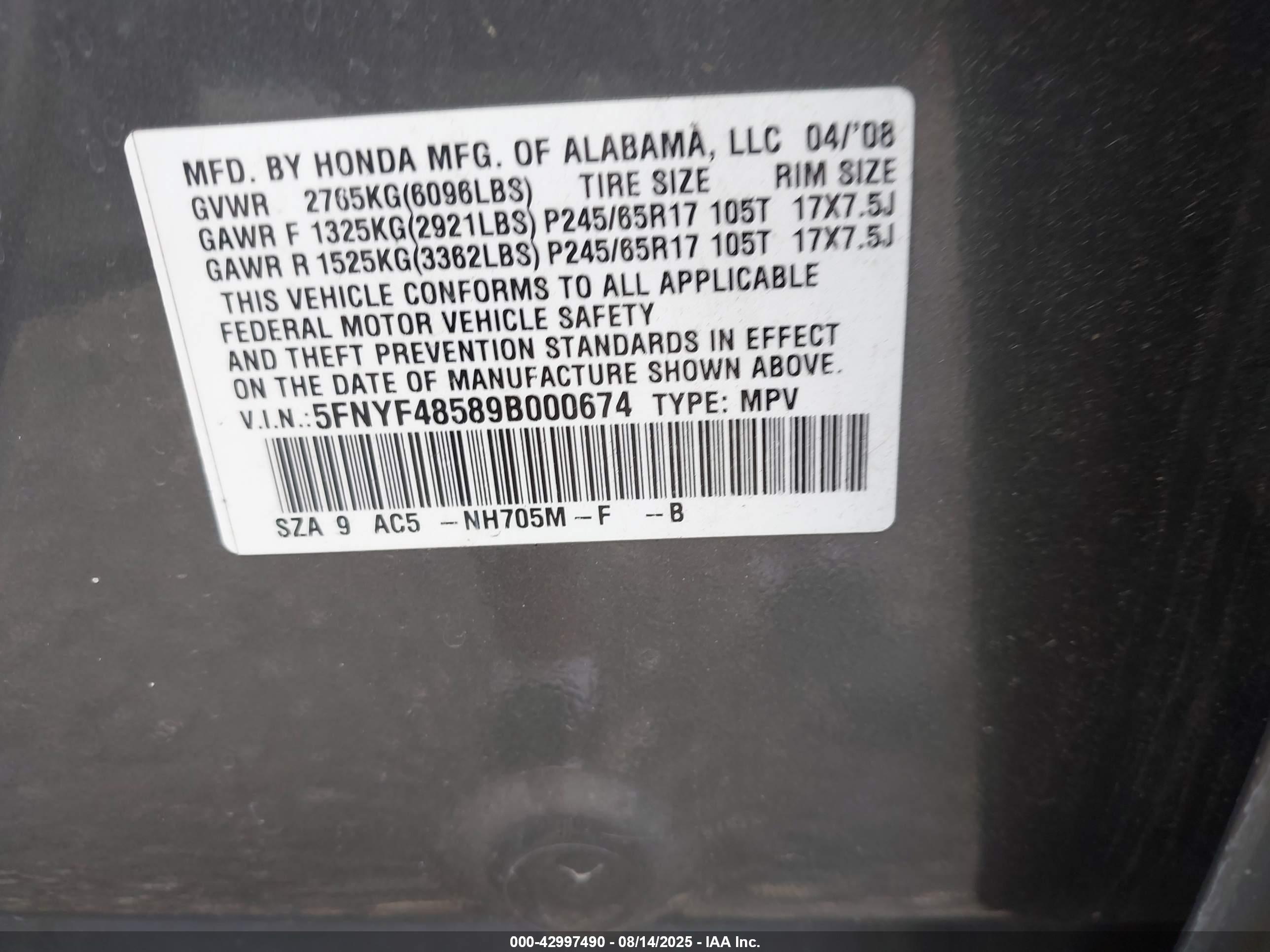 HONDA PILOT image 9