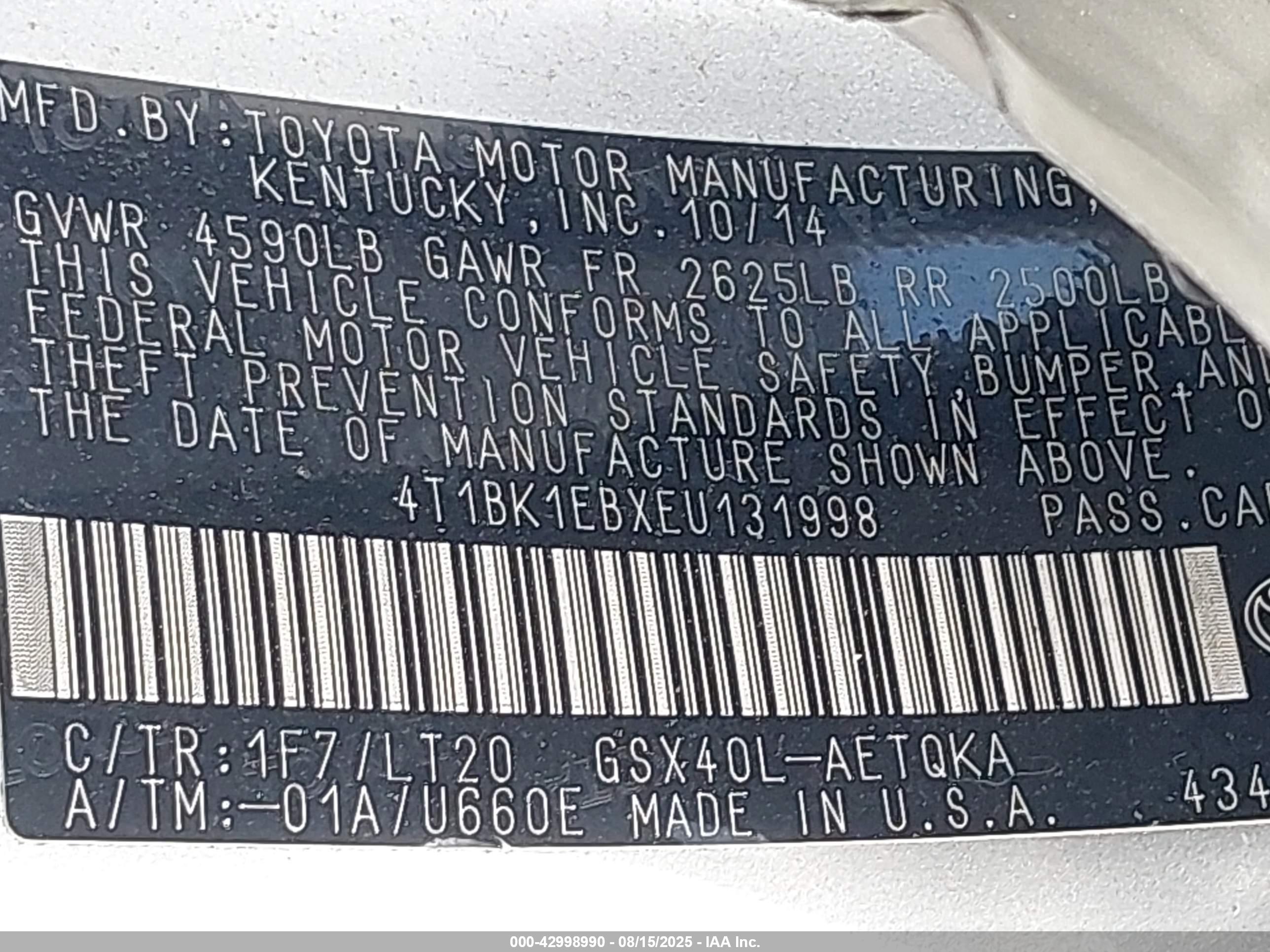 TOYOTA AVALON image 9