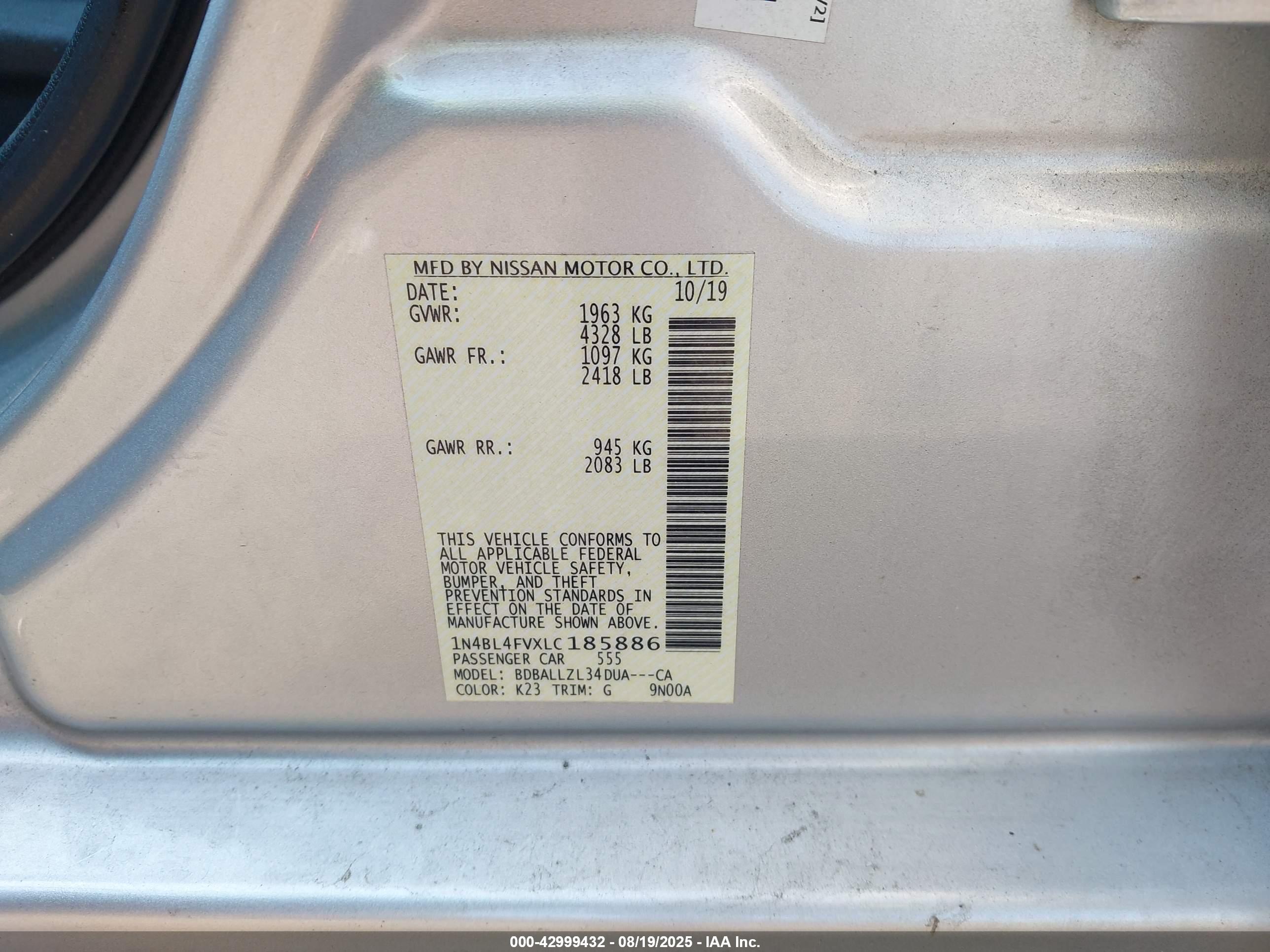 NISSAN ALTIMA image 9