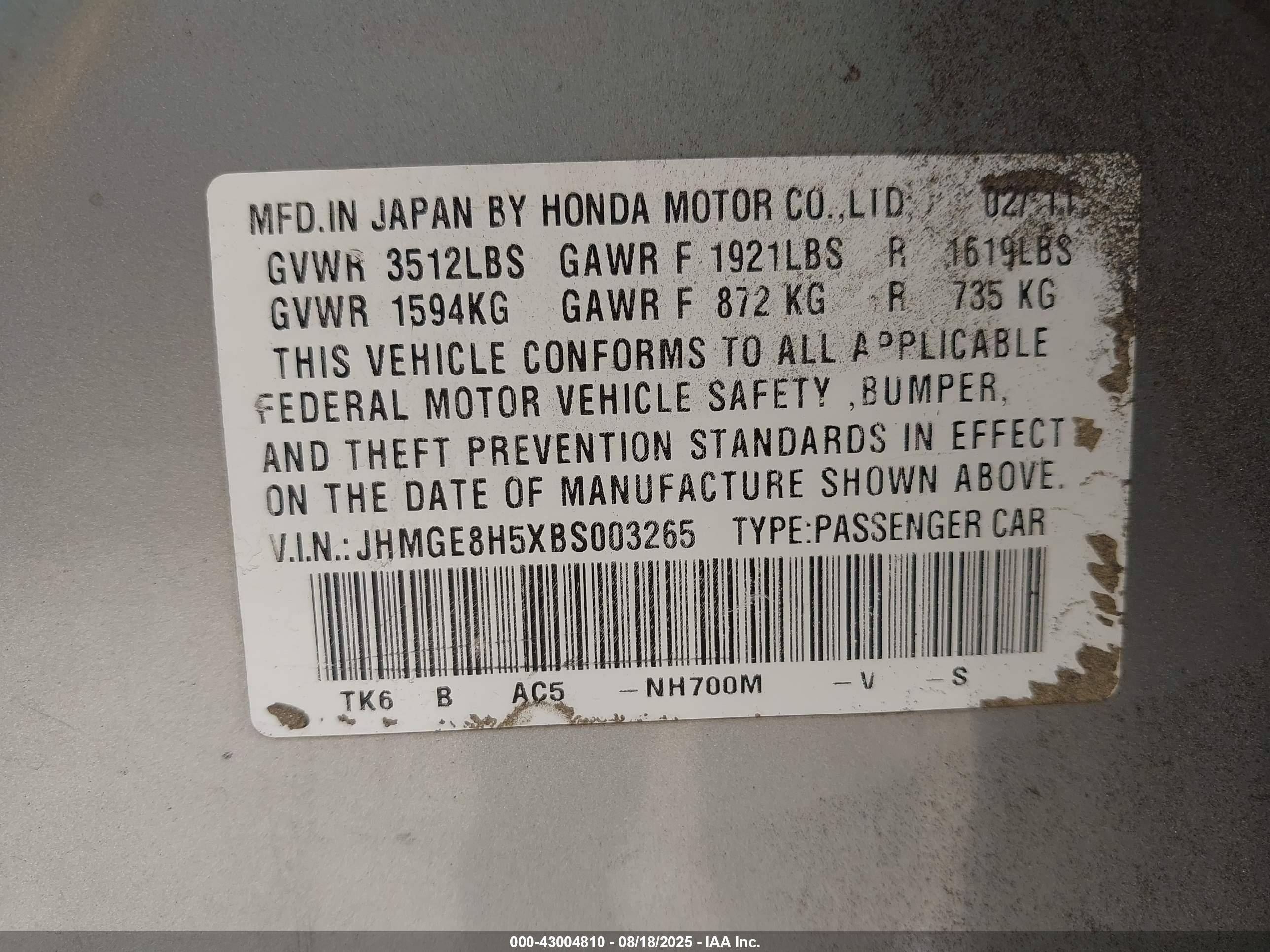 HONDA FIT image 9