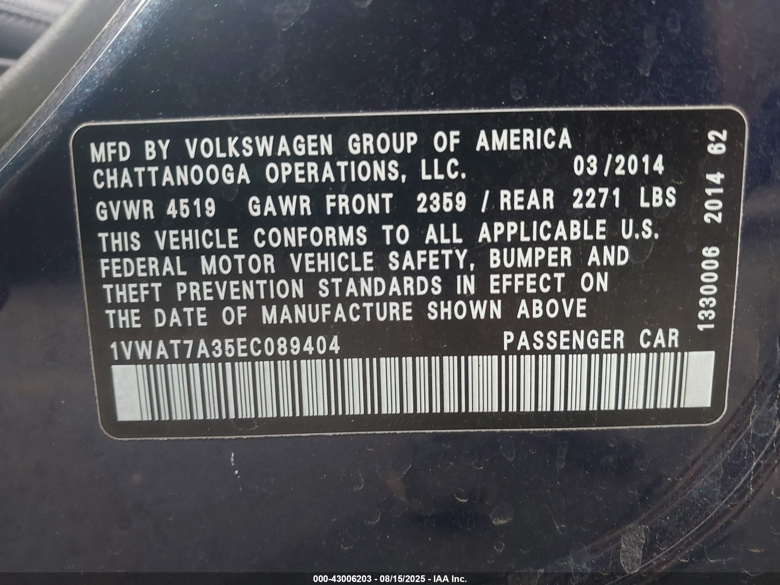 VOLKSWAGEN PASSAT image 9