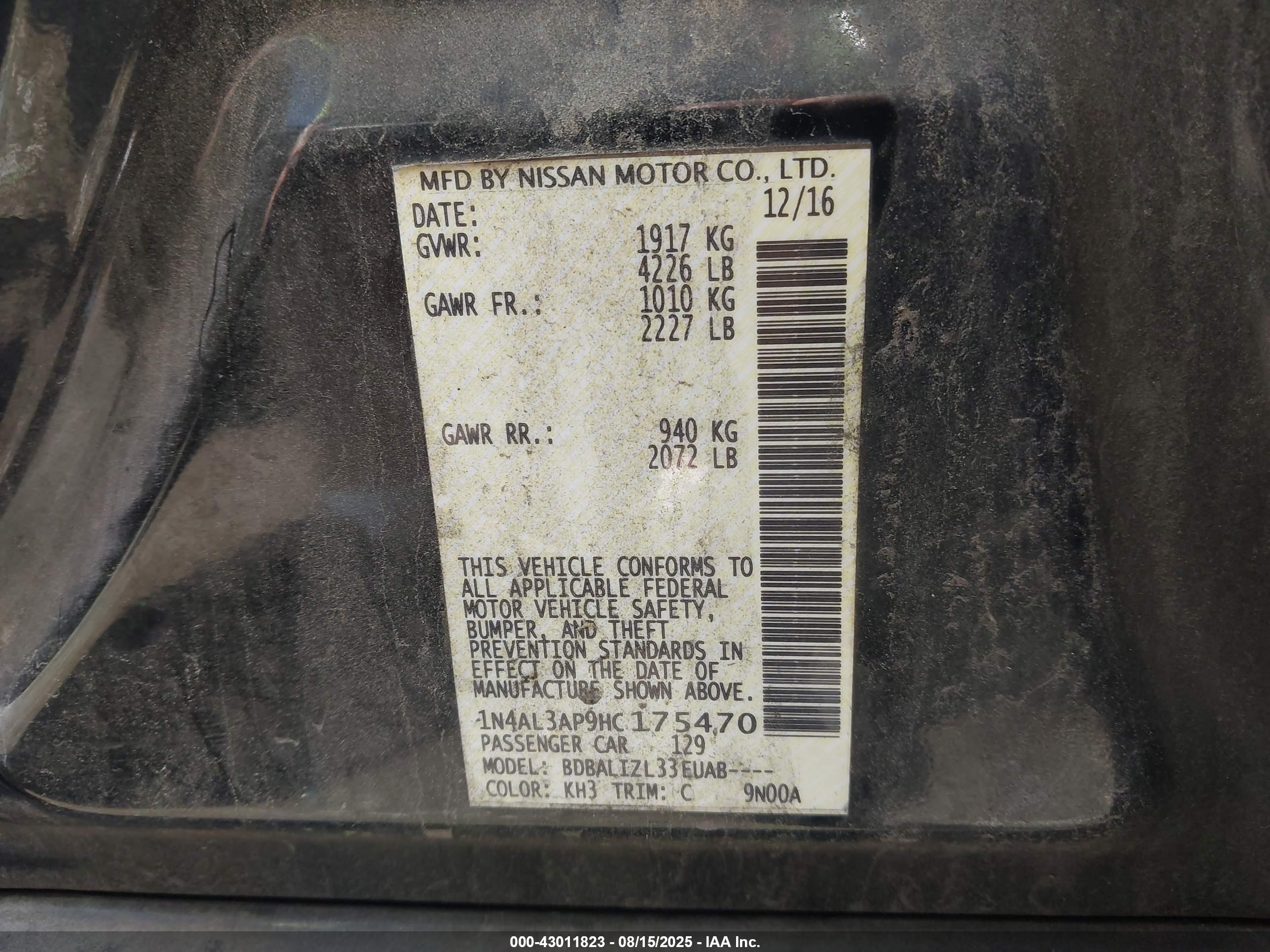 NISSAN ALTIMA image 9