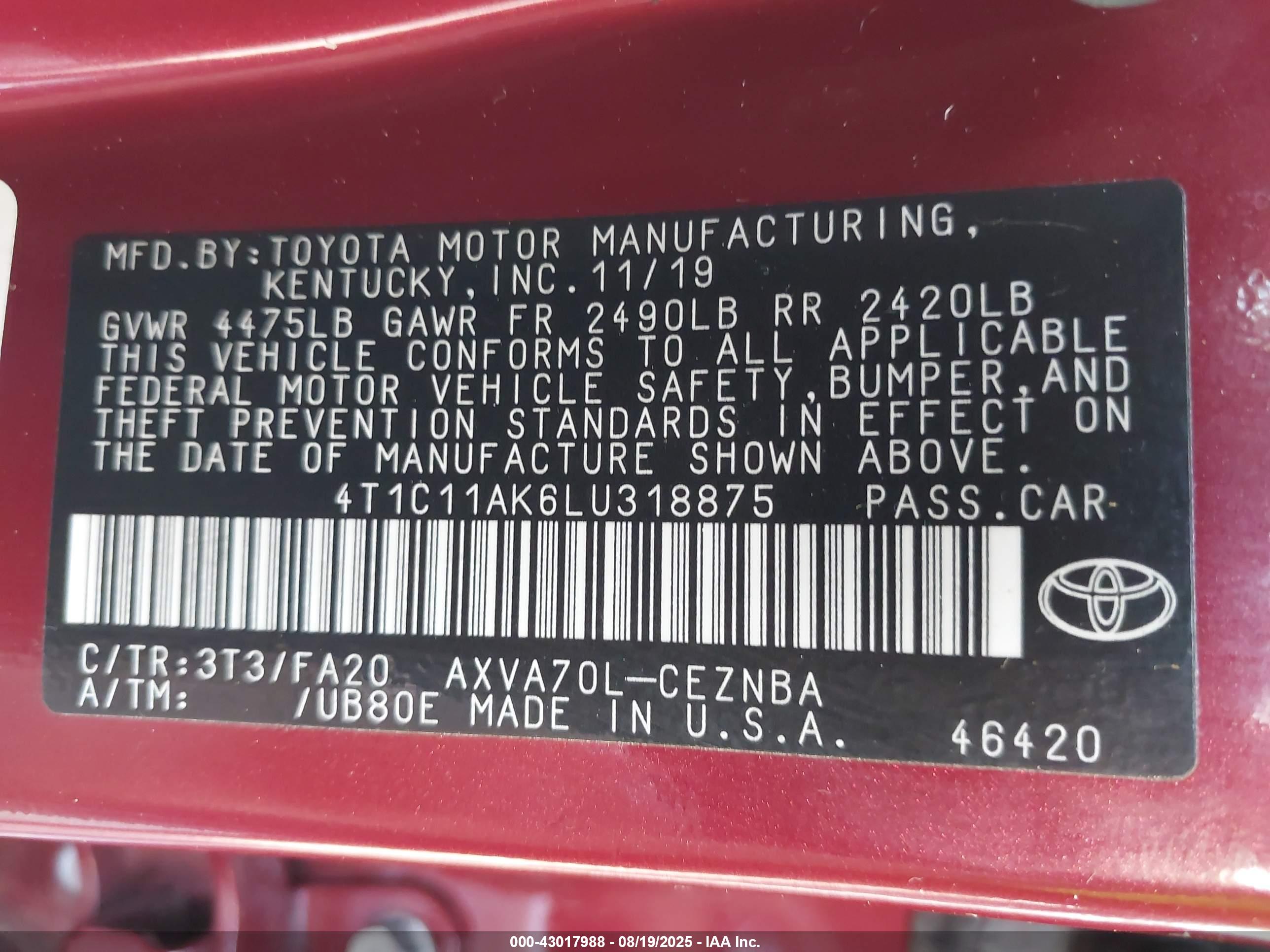 TOYOTA CAMRY image 9