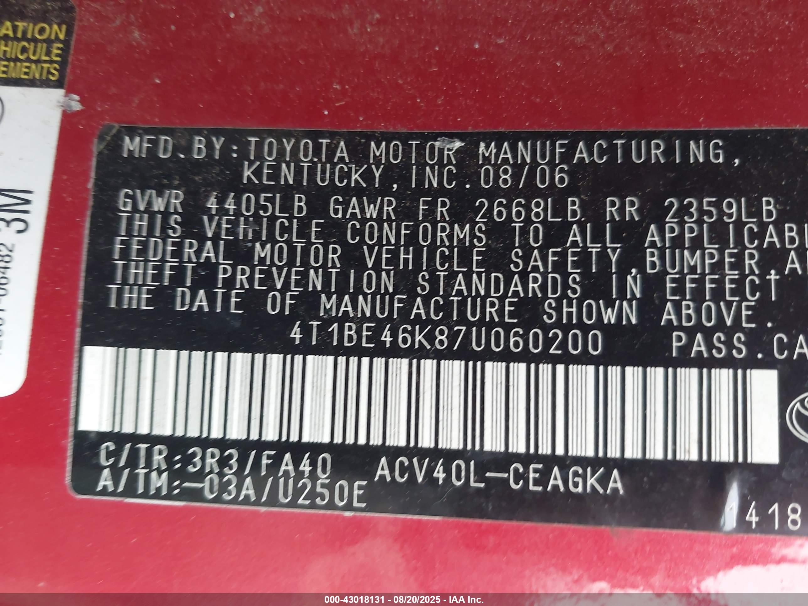 TOYOTA CAMRY image 9