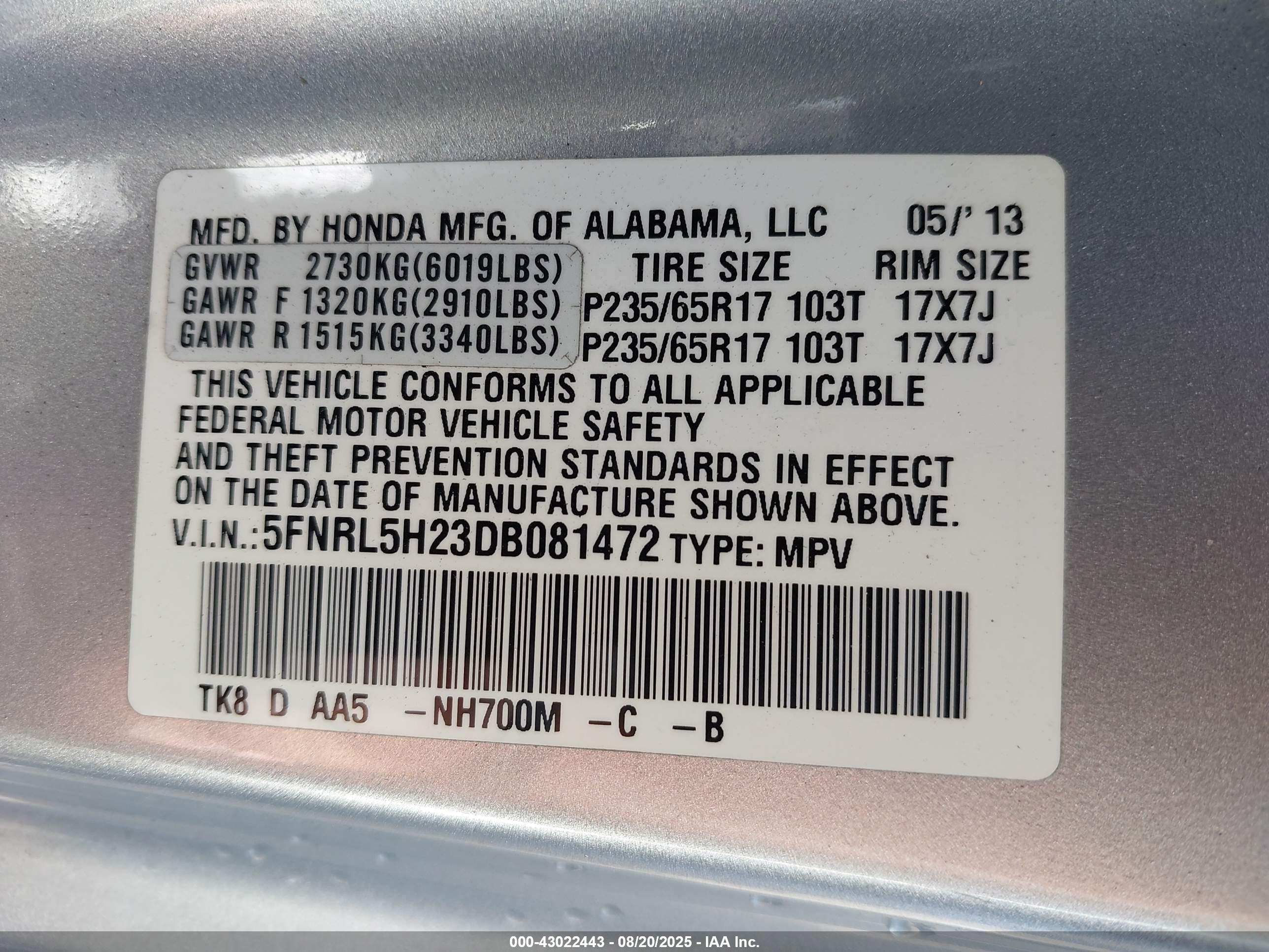 HONDA ODYSSEY image 9
