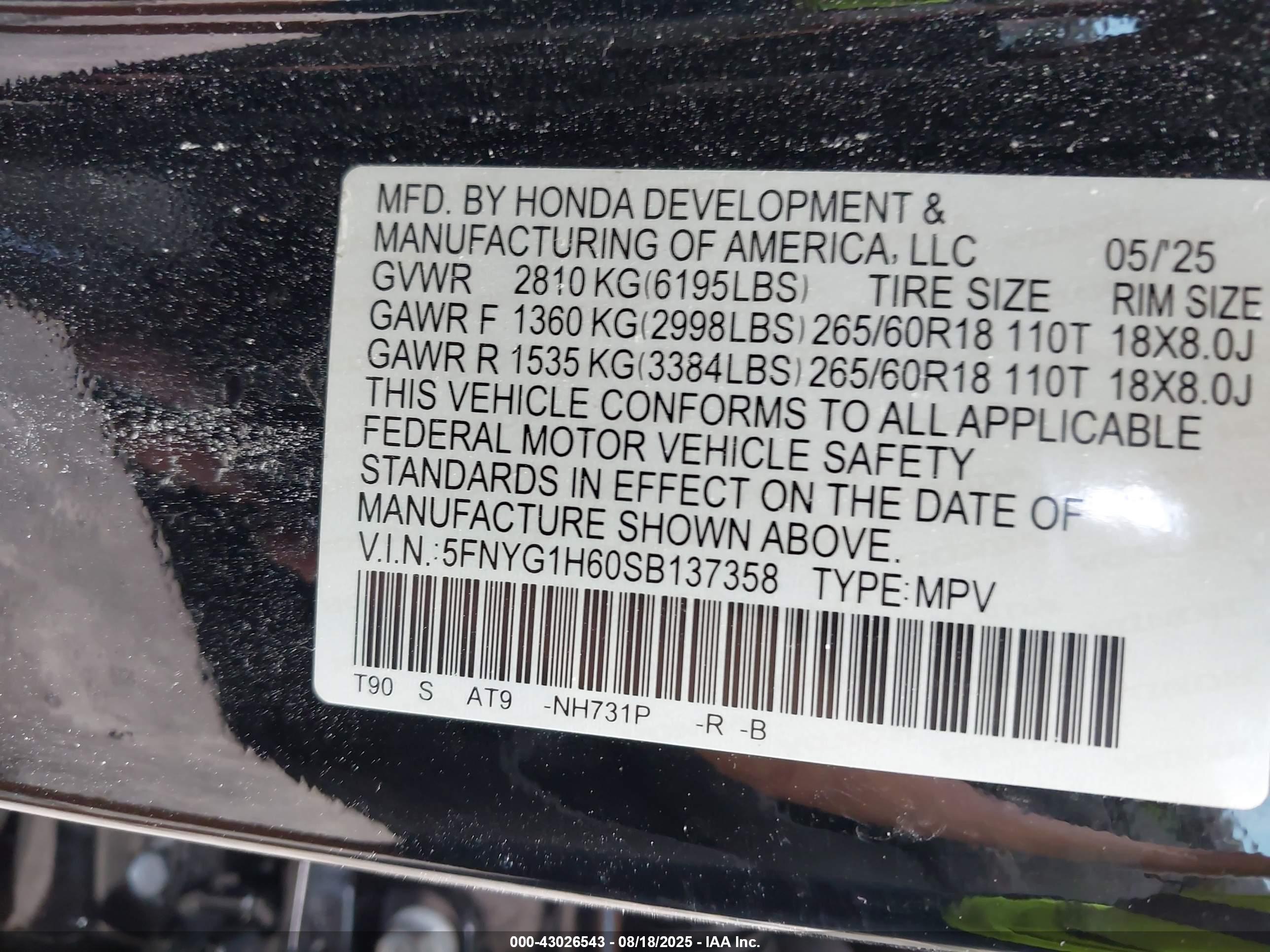 HONDA PILOT image 9