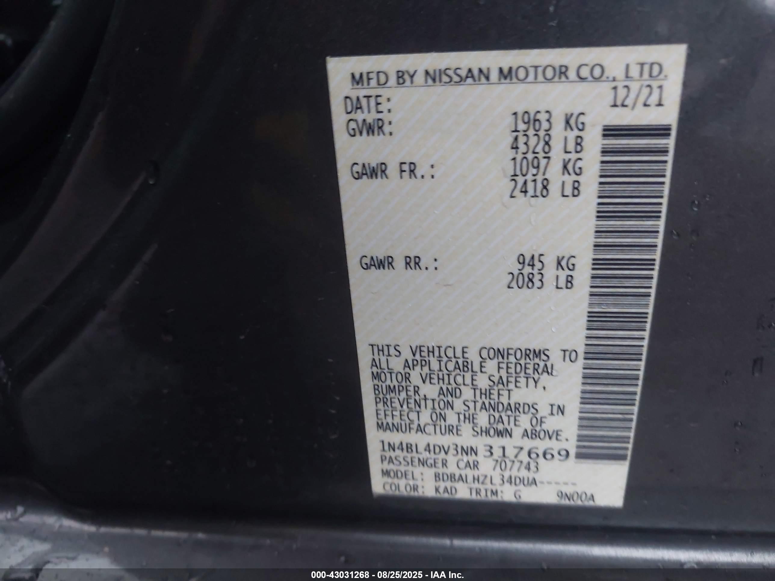 NISSAN ALTIMA image 9