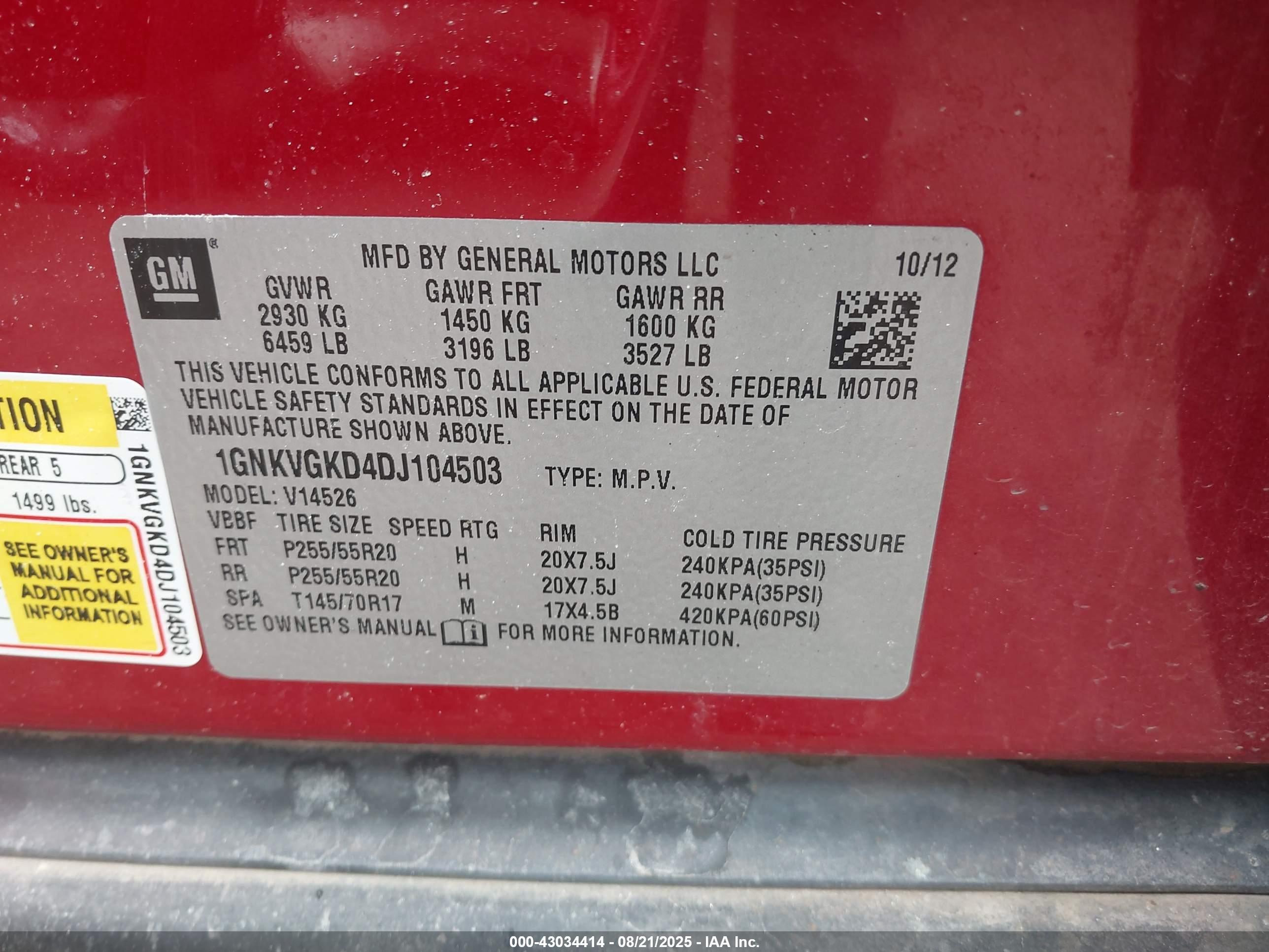 CHEVROLET TRAVERSE image 9