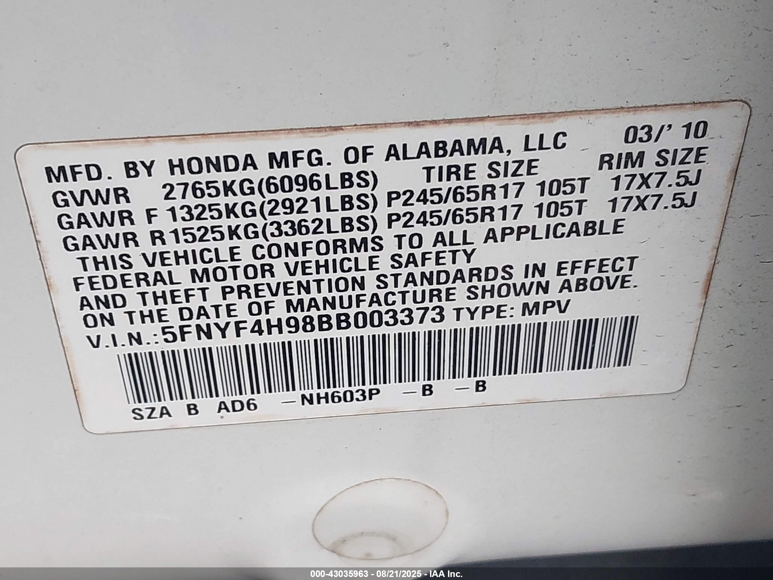 HONDA PILOT image 9