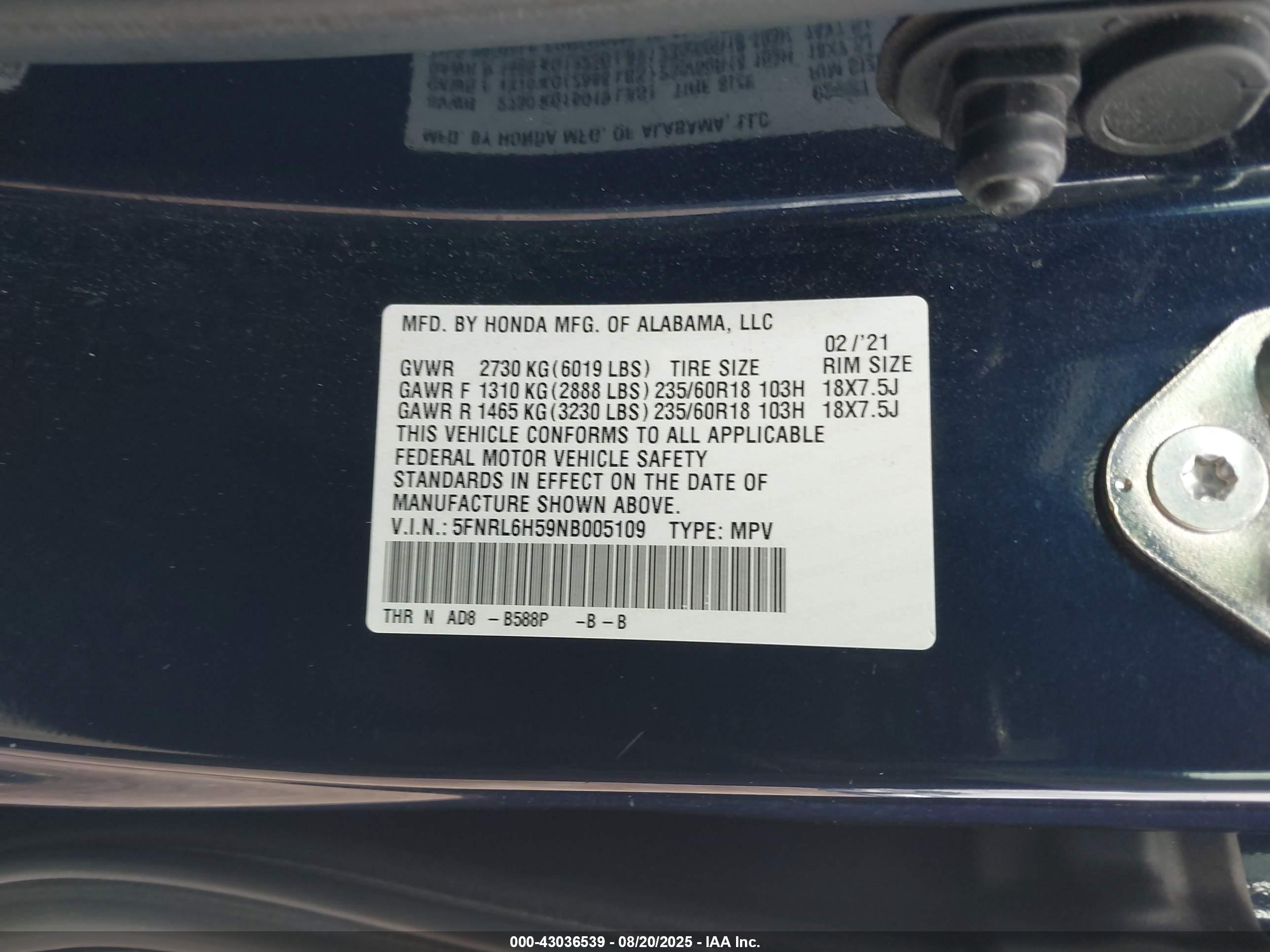 HONDA ODYSSEY image 9