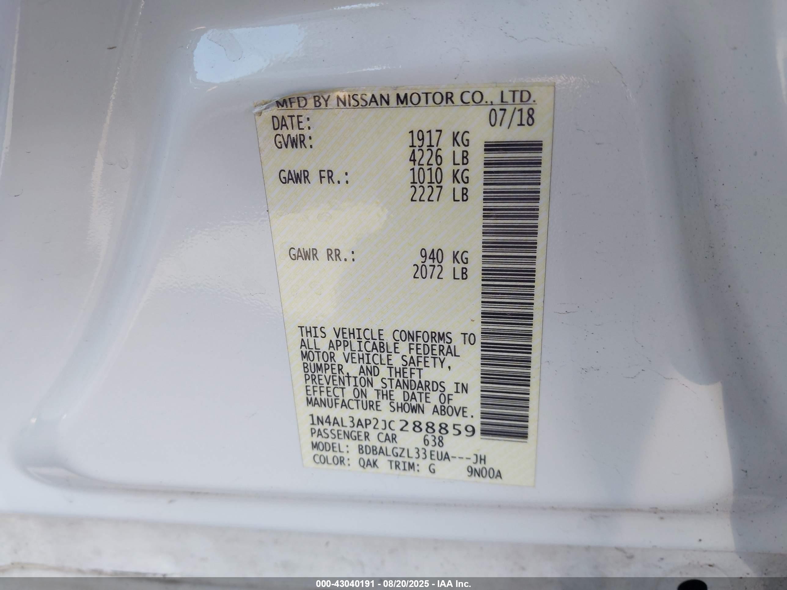 NISSAN ALTIMA image 9