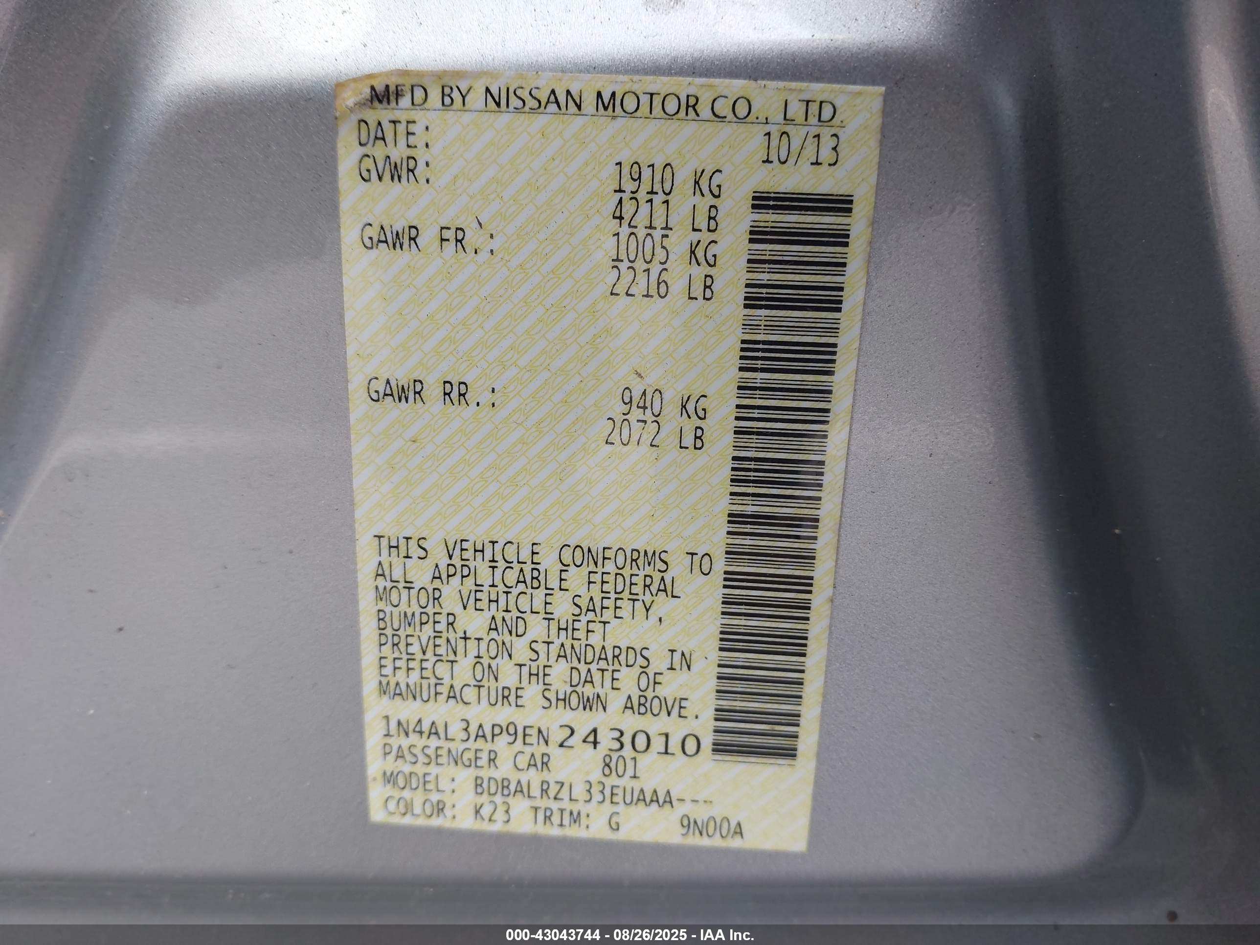 NISSAN ALTIMA image 9