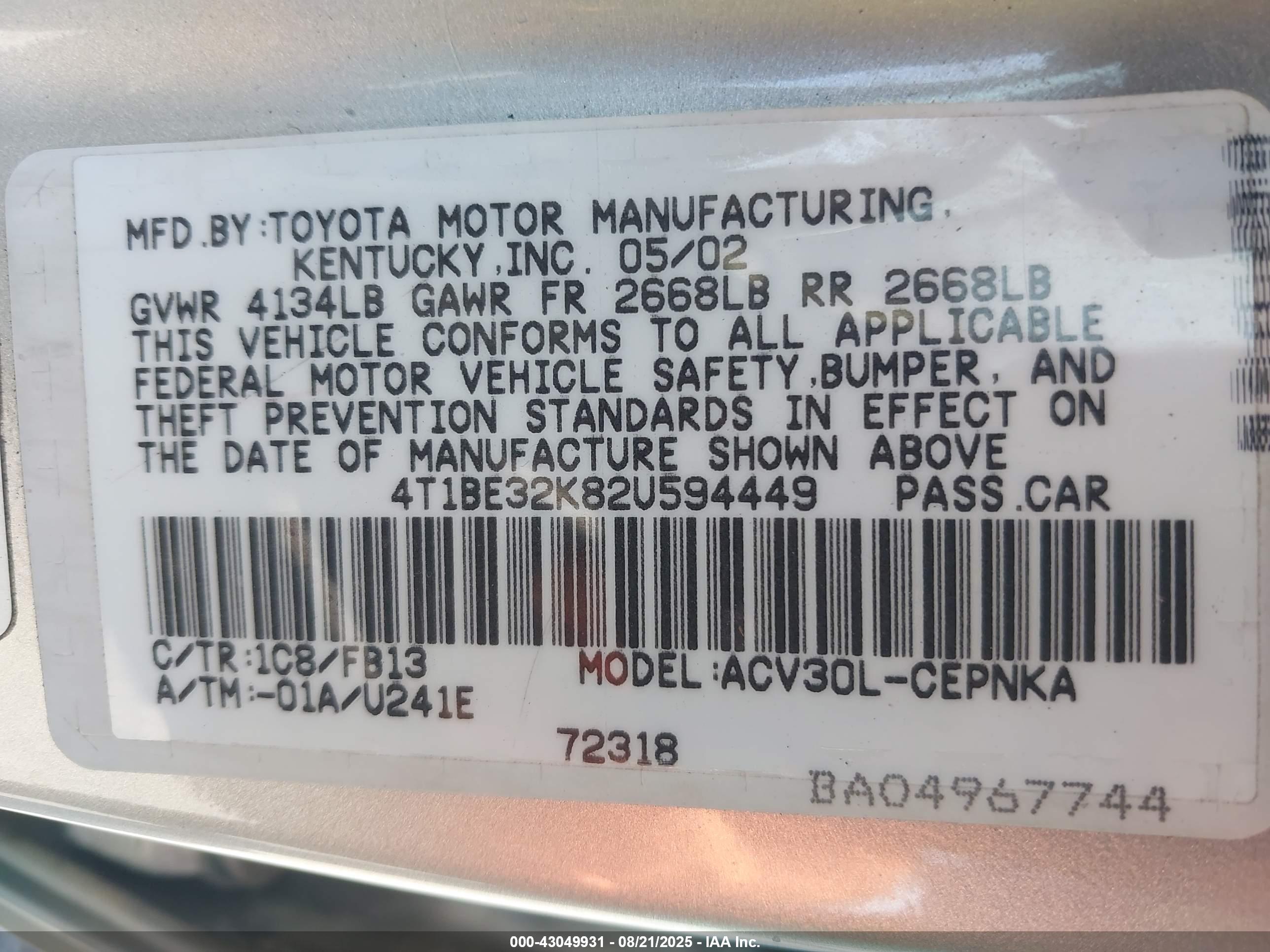 TOYOTA CAMRY image 9