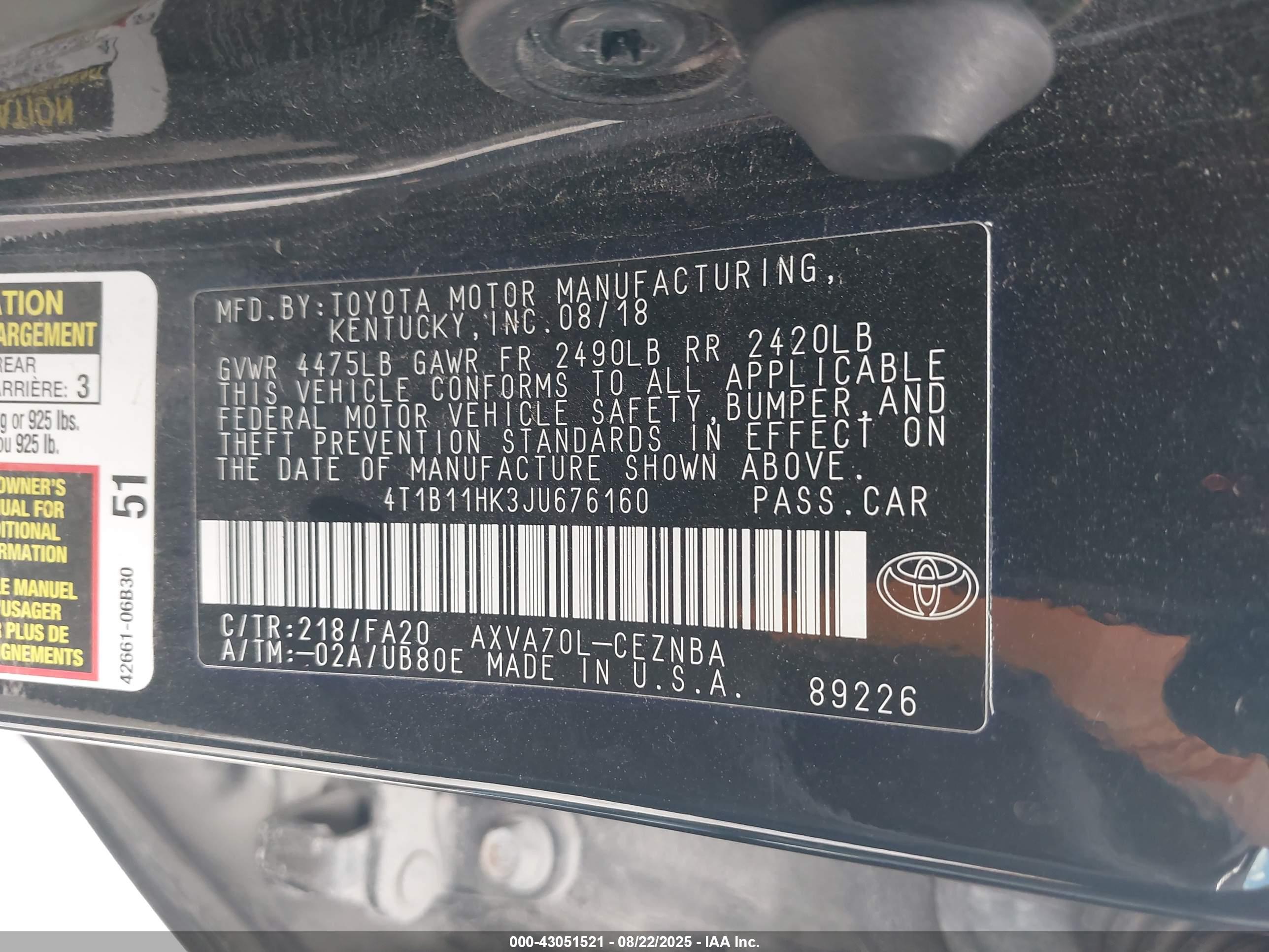 TOYOTA CAMRY image 9