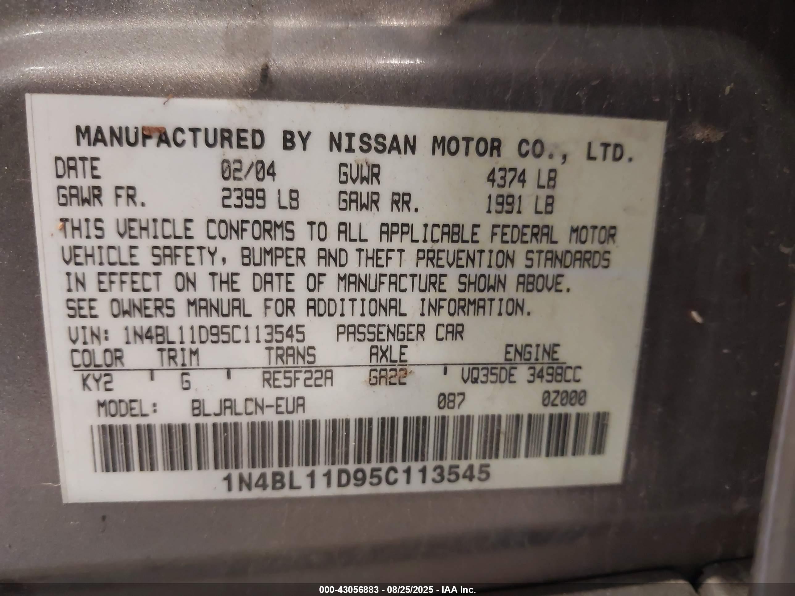 NISSAN ALTIMA image 9