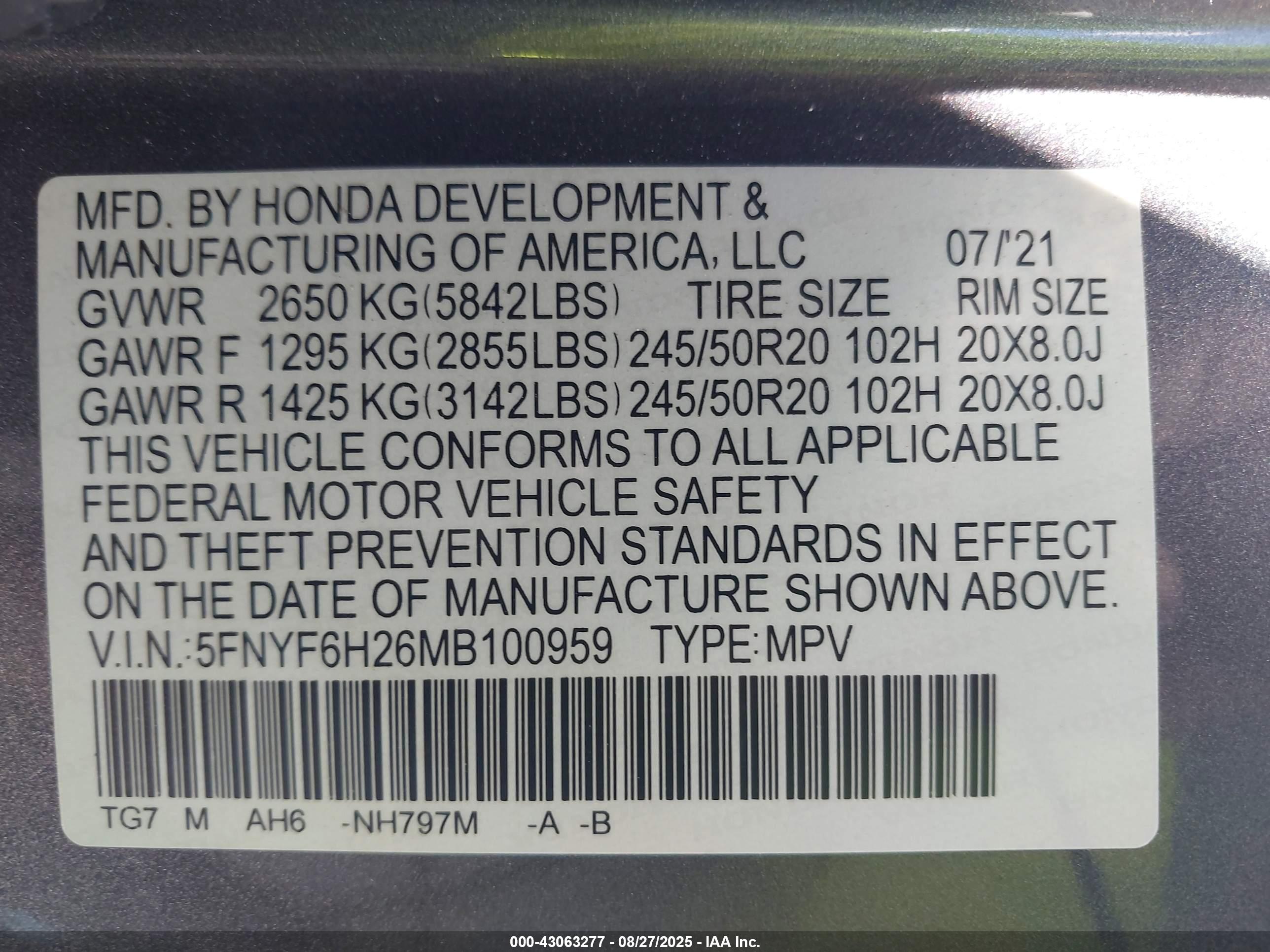HONDA PILOT image 9