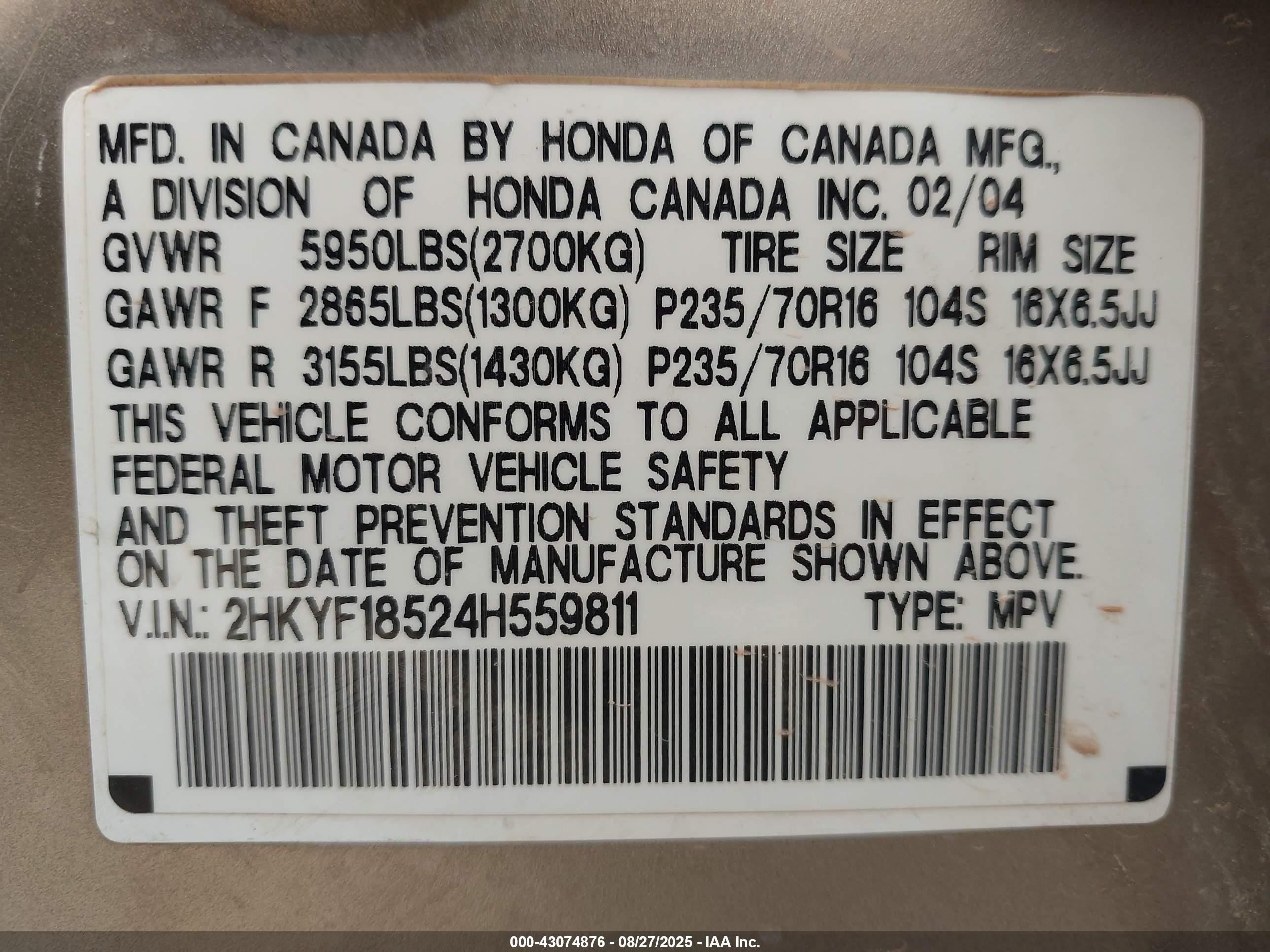 HONDA PILOT image 9