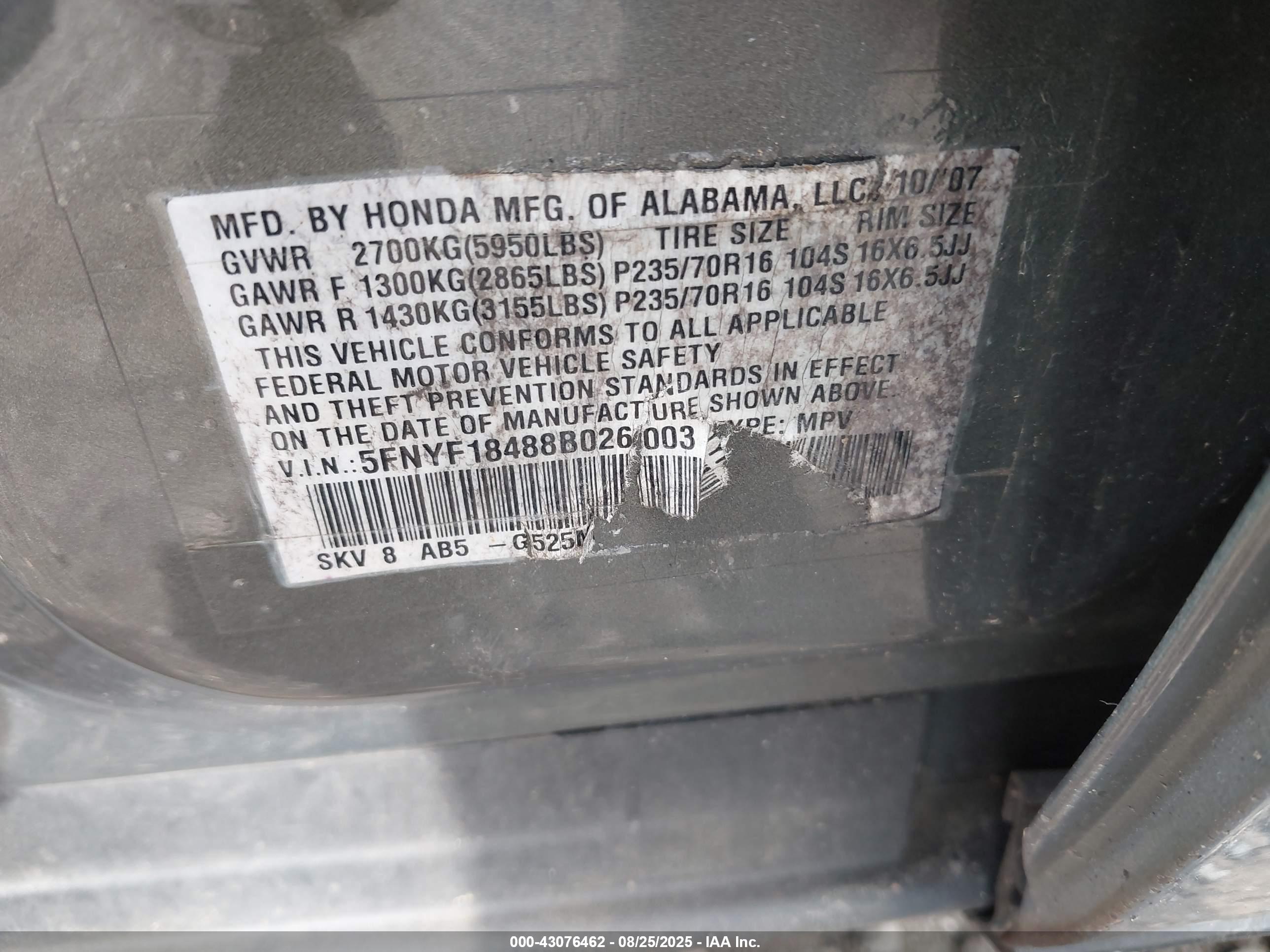 HONDA PILOT image 9