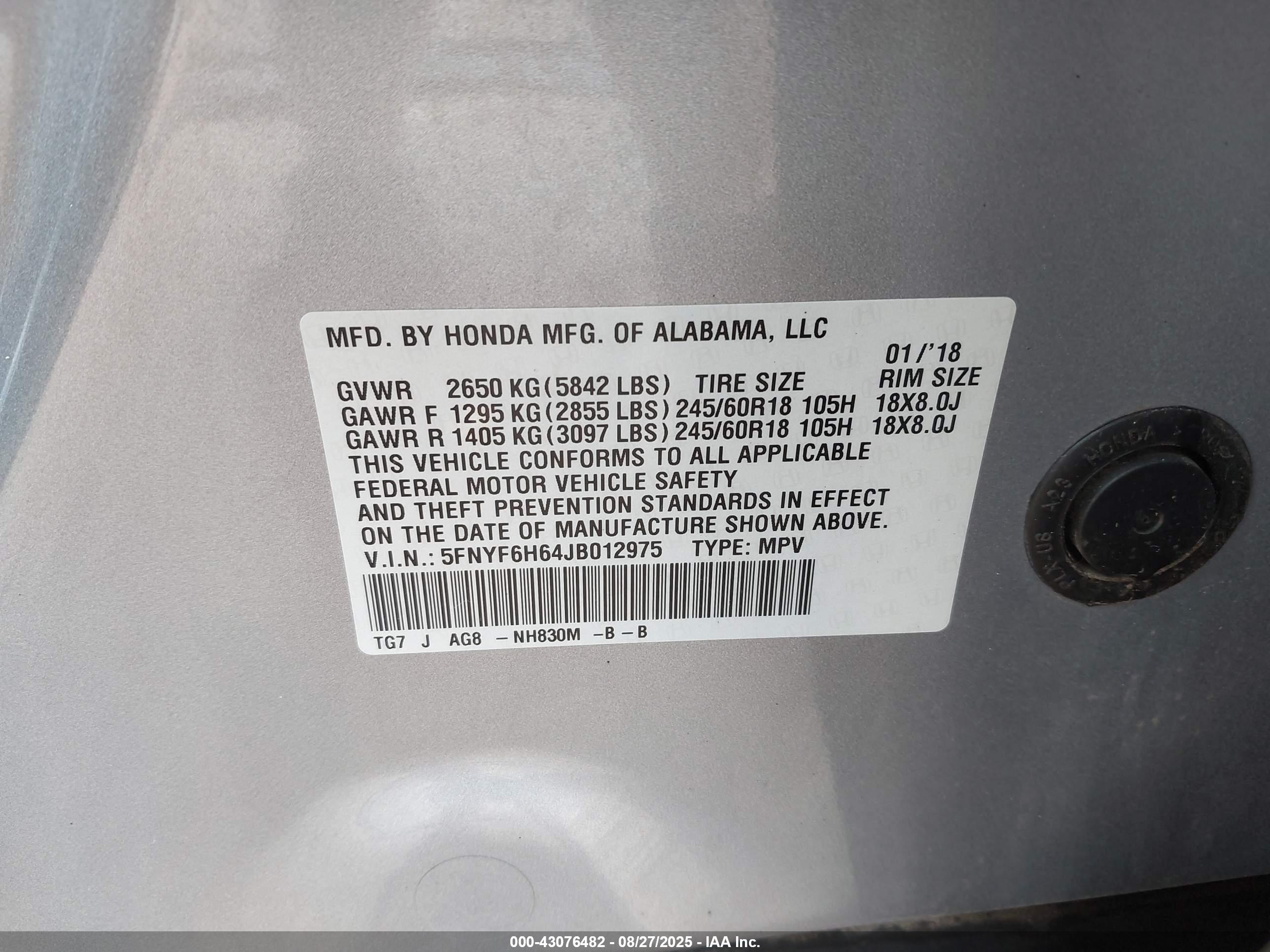 HONDA PILOT image 9