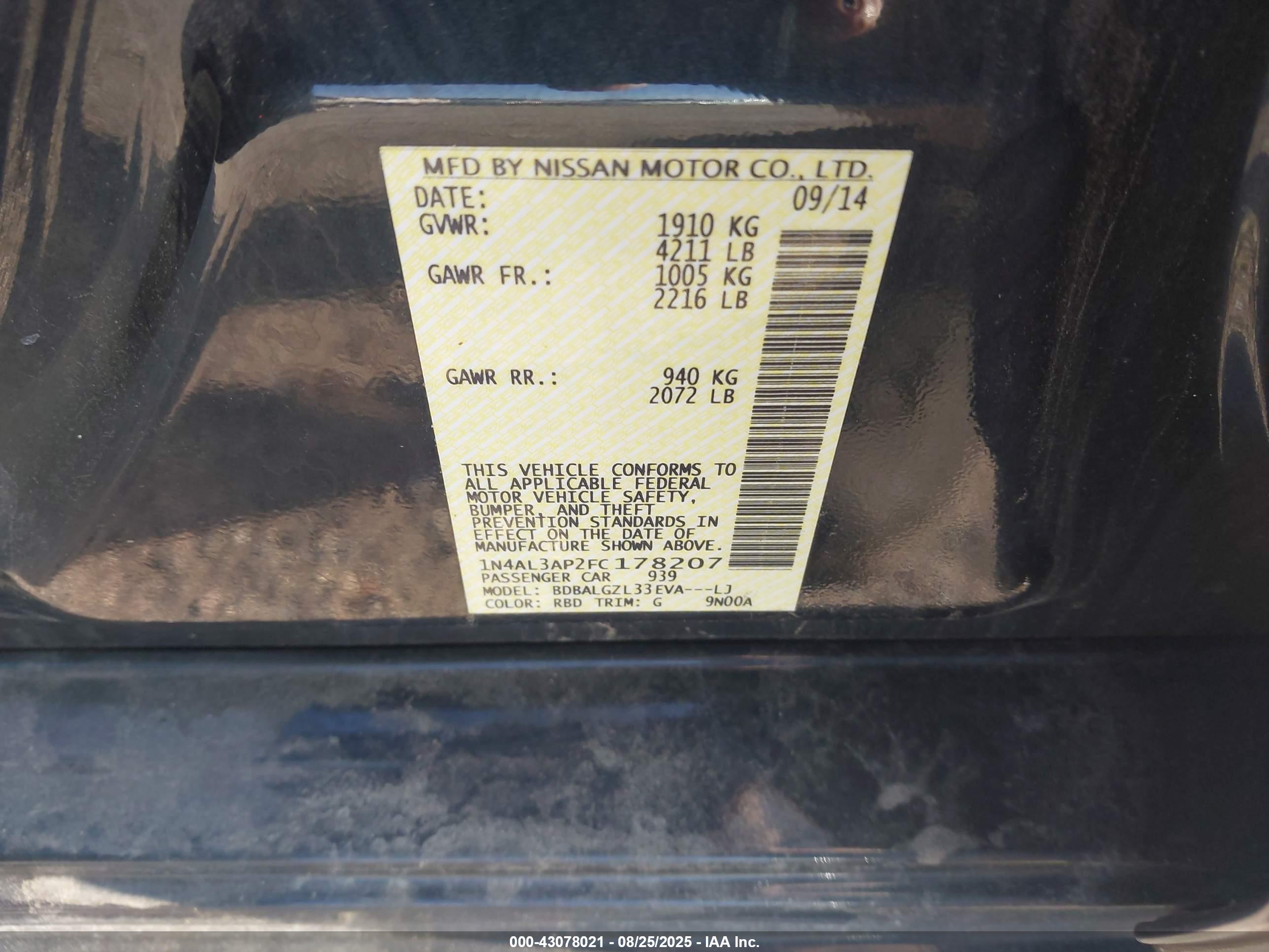 NISSAN ALTIMA image 9