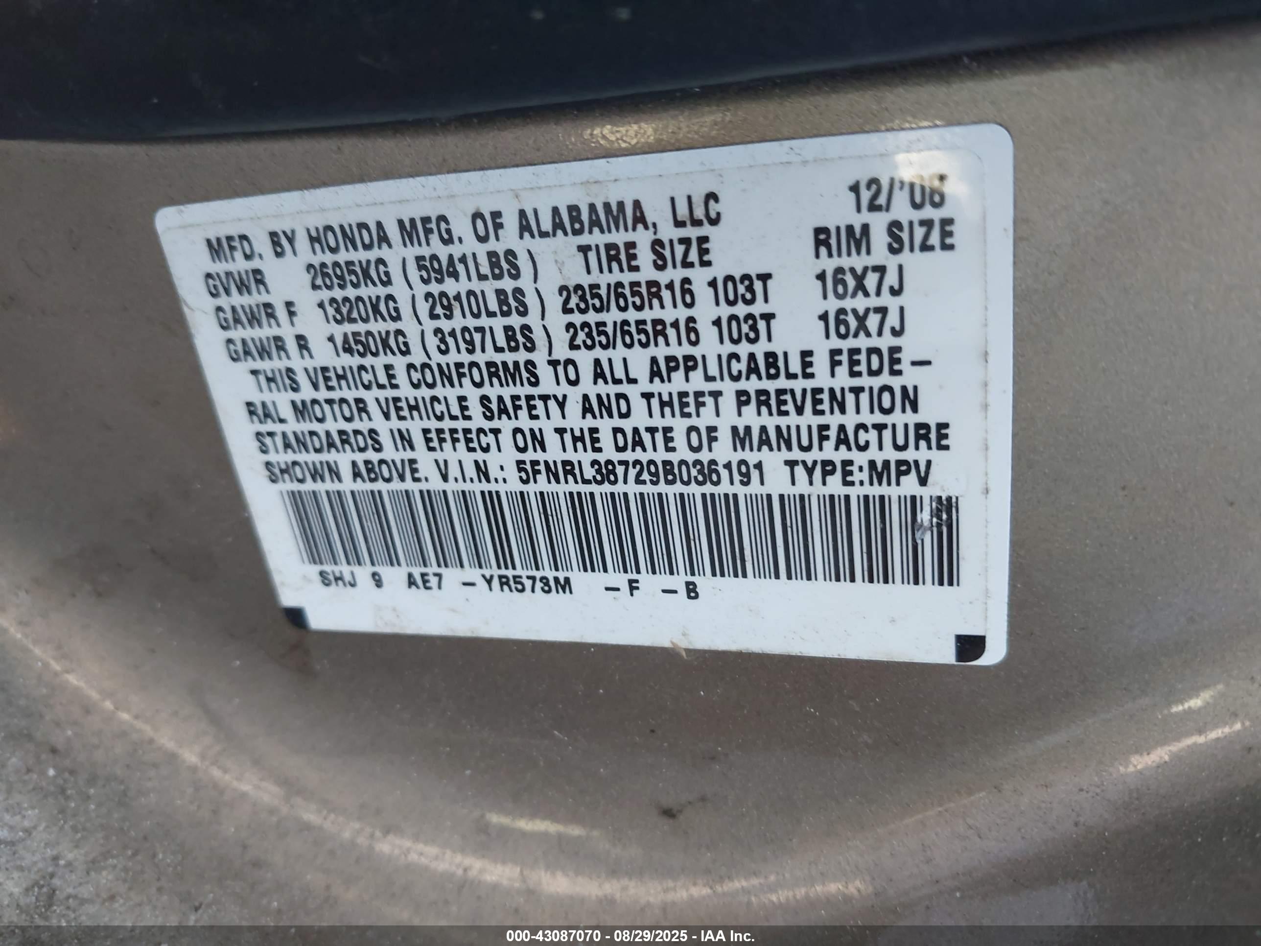 HONDA ODYSSEY image 9