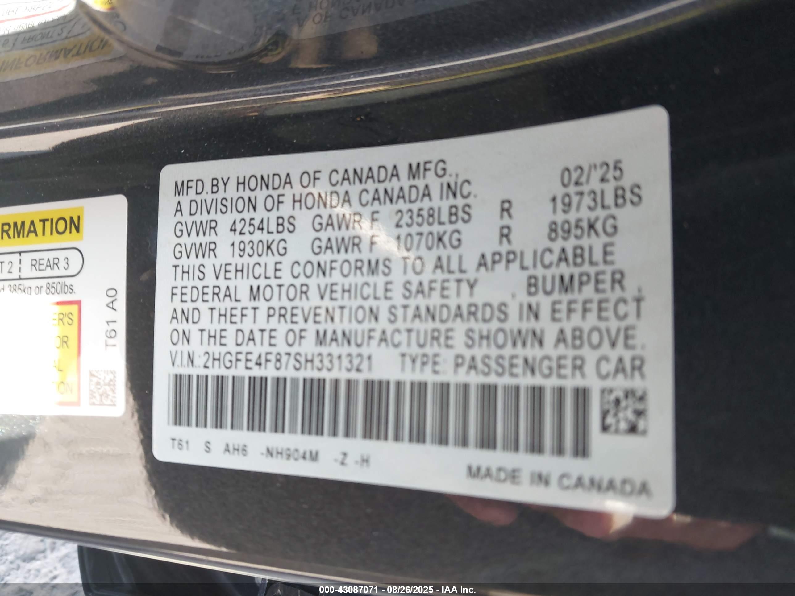 HONDA CIVIC image 9