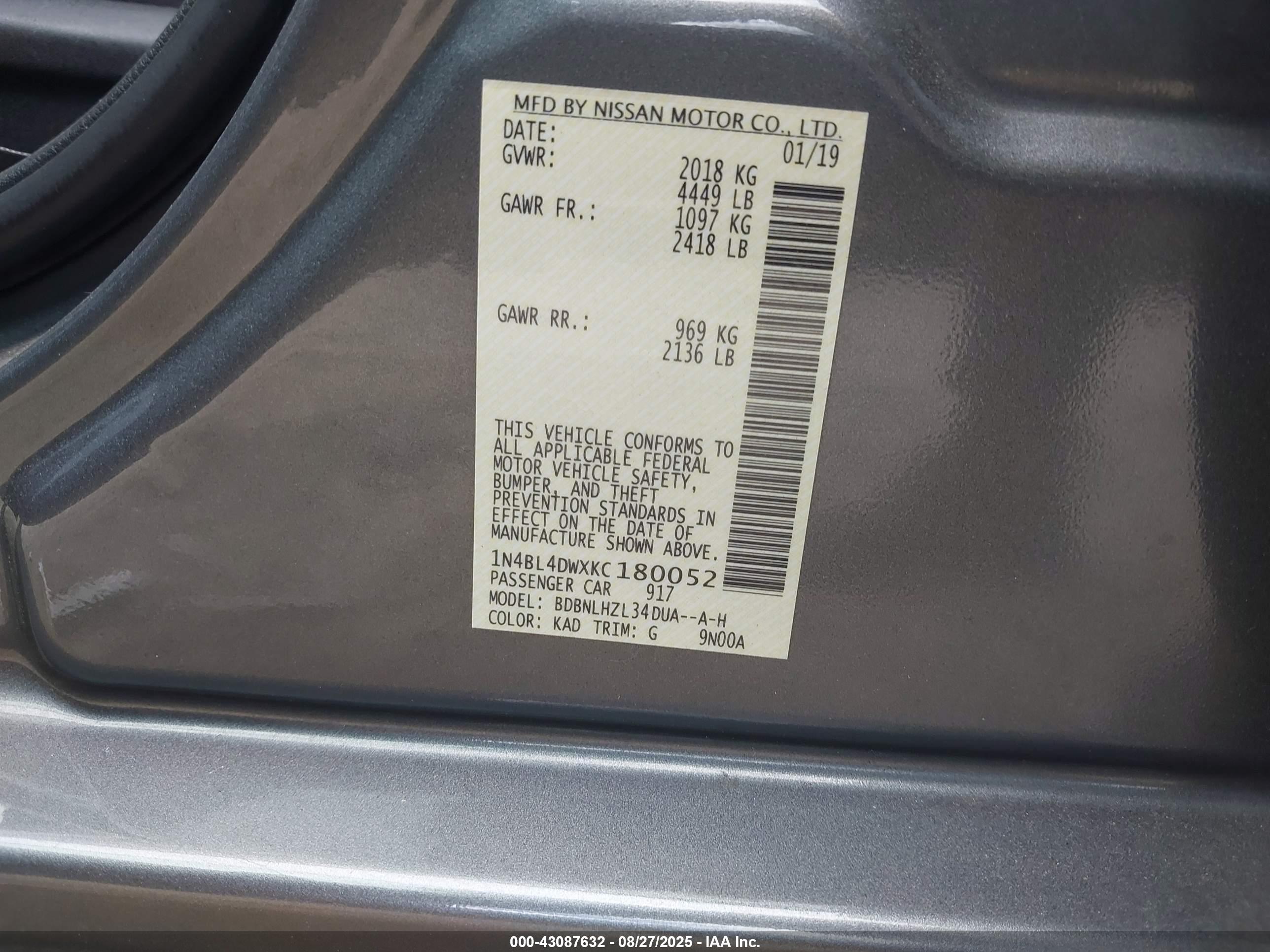 NISSAN ALTIMA image 9