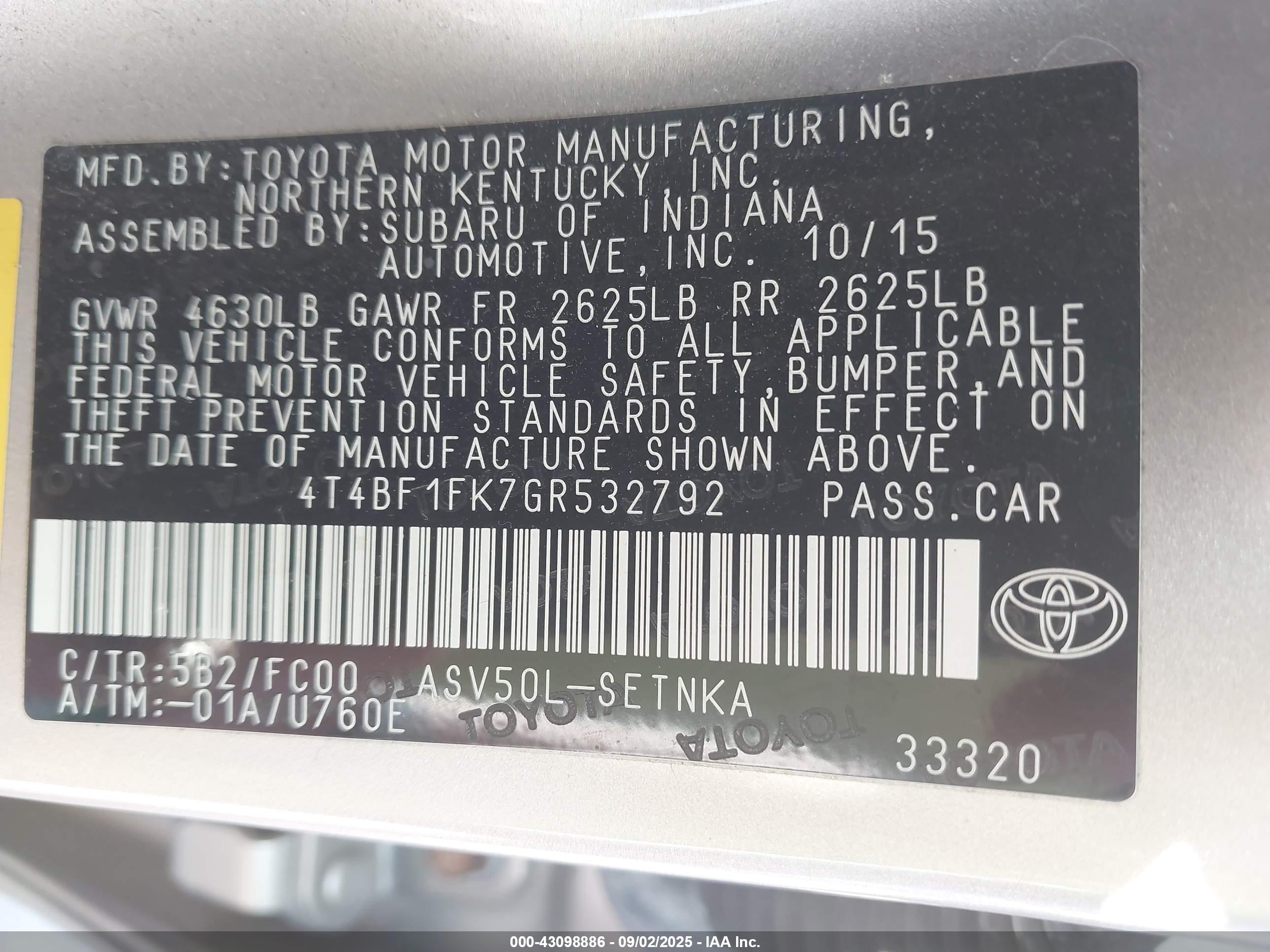 TOYOTA CAMRY image 9