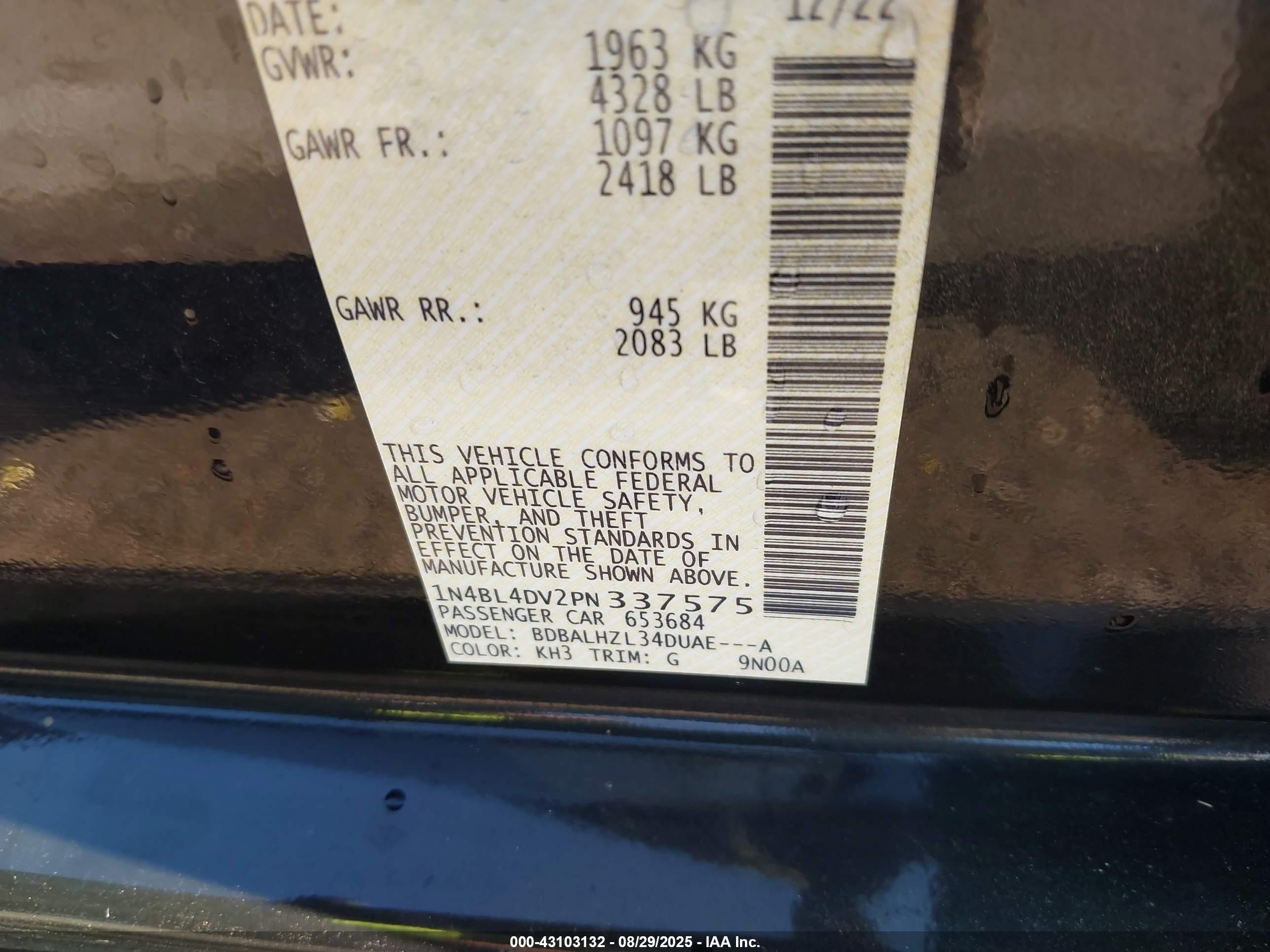 NISSAN ALTIMA image 9